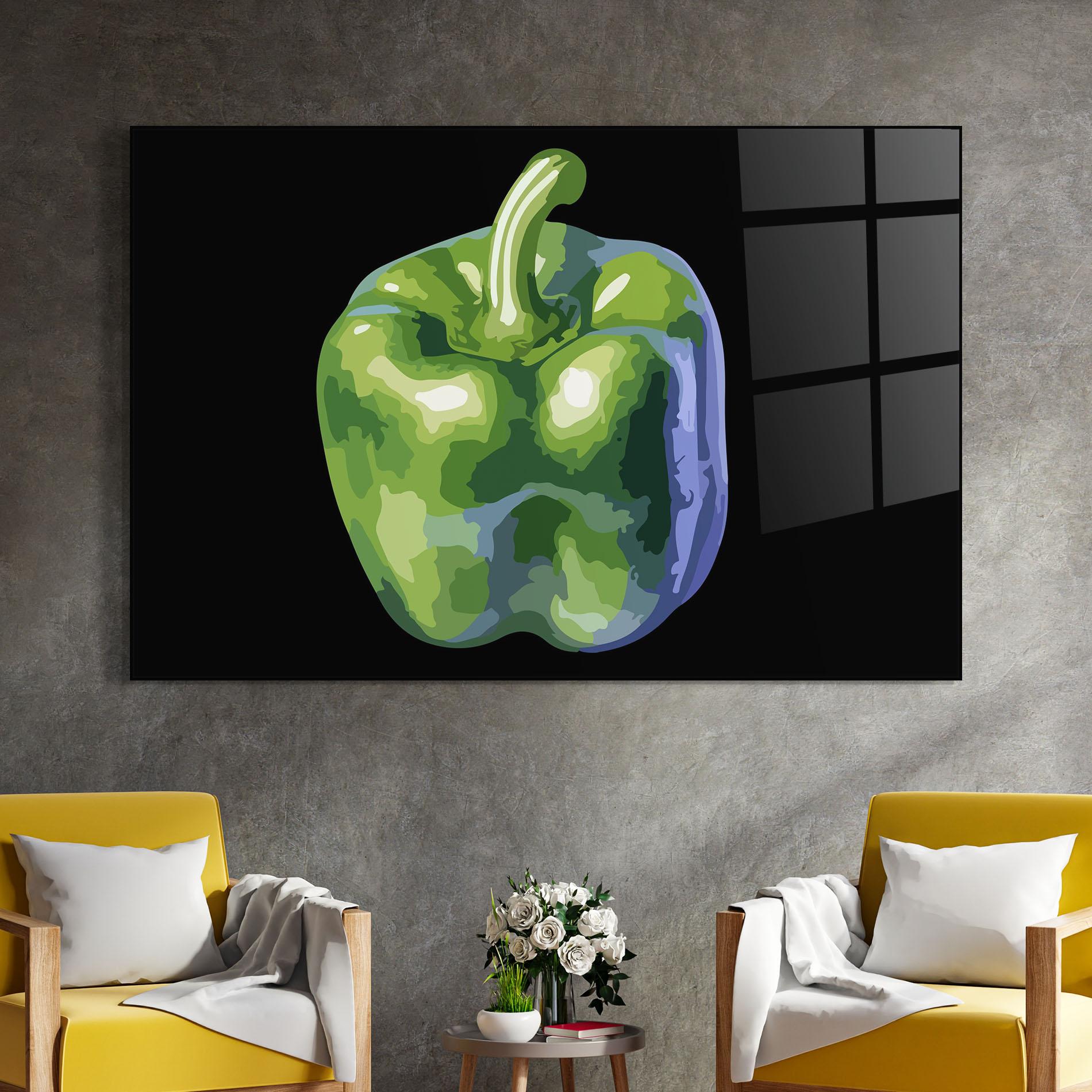 Стъклена картина Bellpepper Green mockup 4