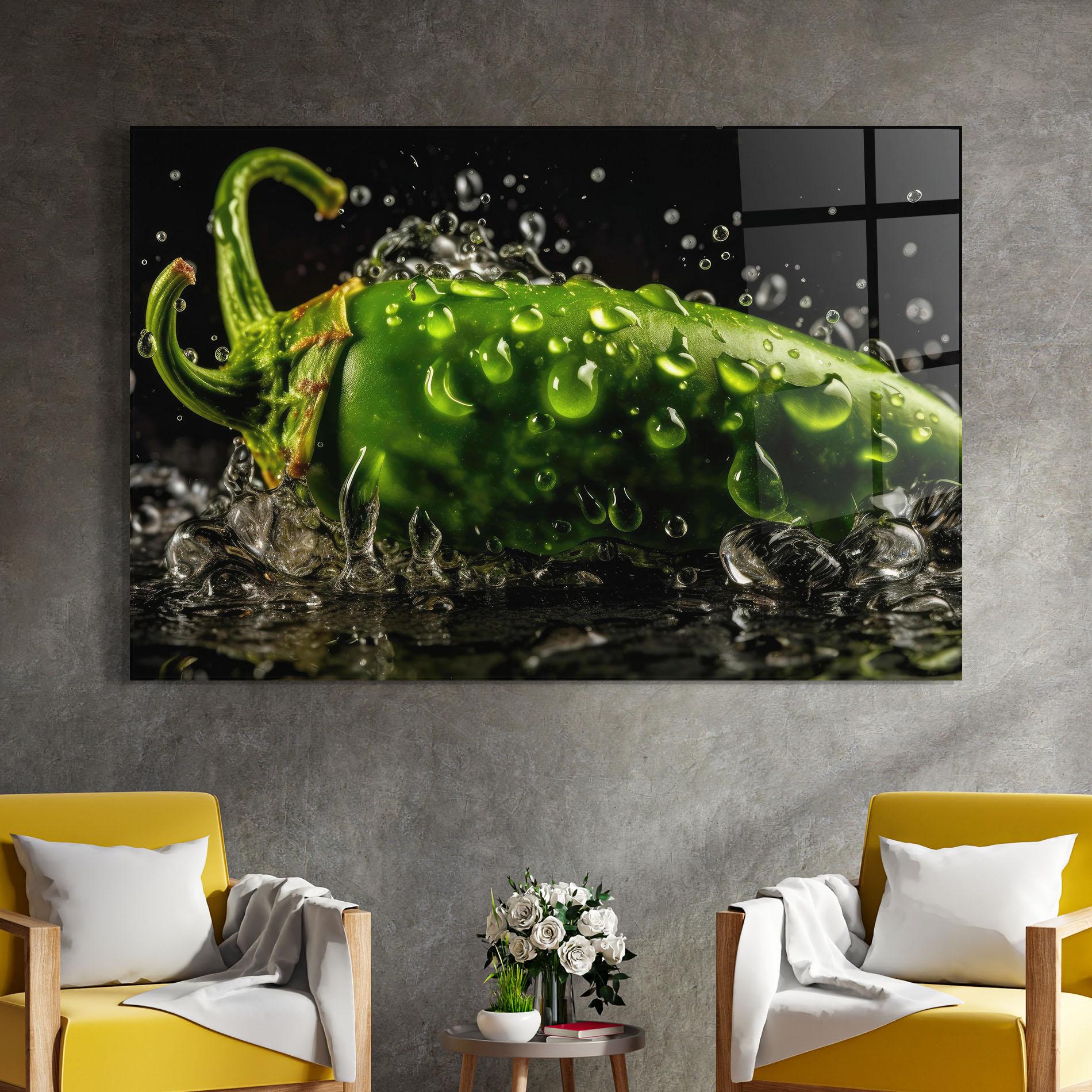 Стъклена картина Chili Splash mockup 4