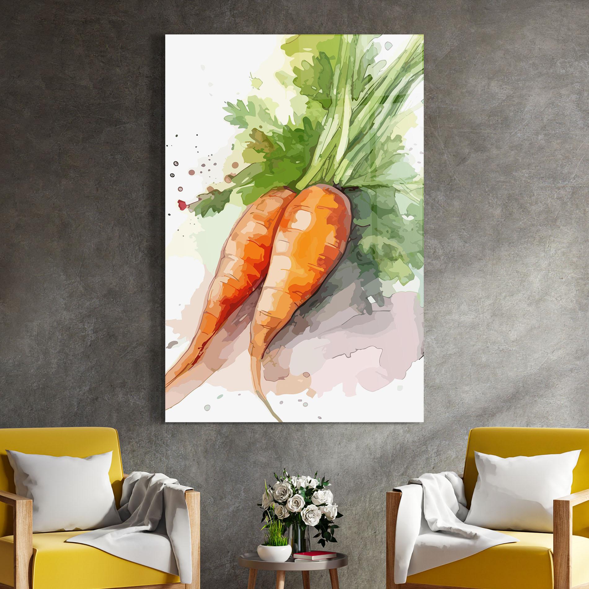 Стъклена картина Carrot Watercolor mockup 4