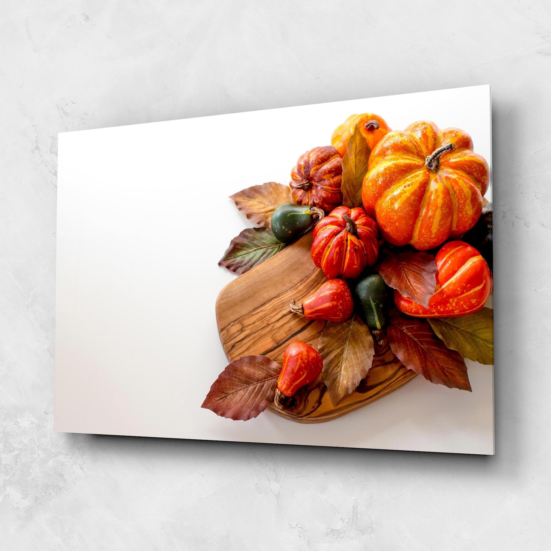 Стъклена картина Autumn Pumpkins mockup 1