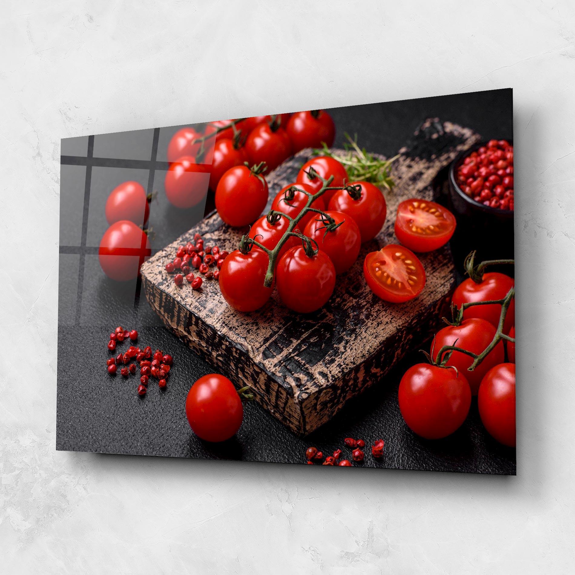 Стъклена картина Fresh Cherry Tomatoes mockup 1