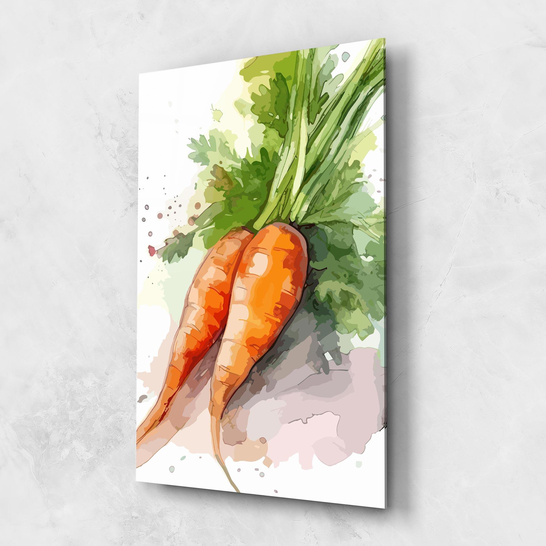 Стъклена картина Carrot Watercolor mockup 1