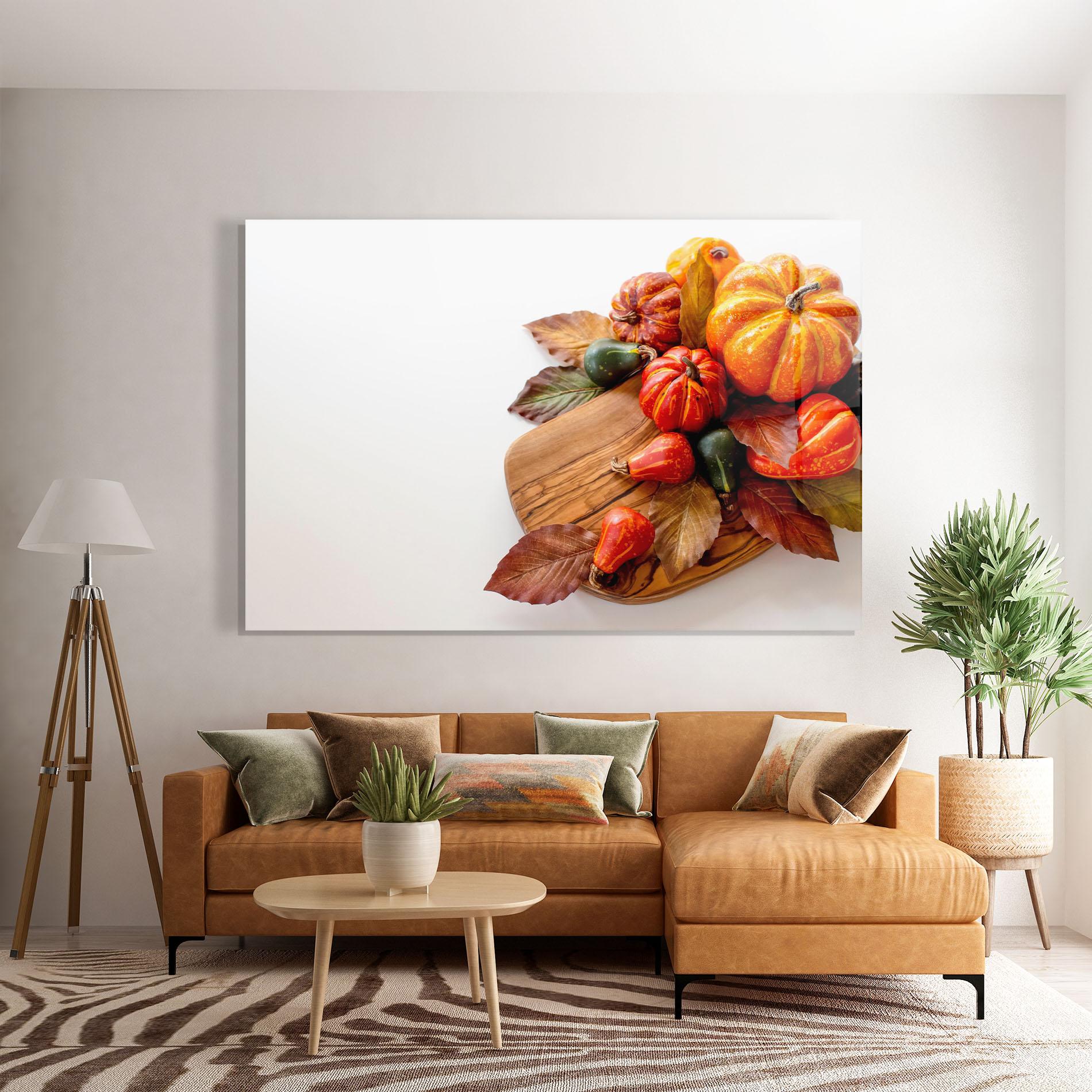 Стъклена картина Autumn Pumpkins mockup 7