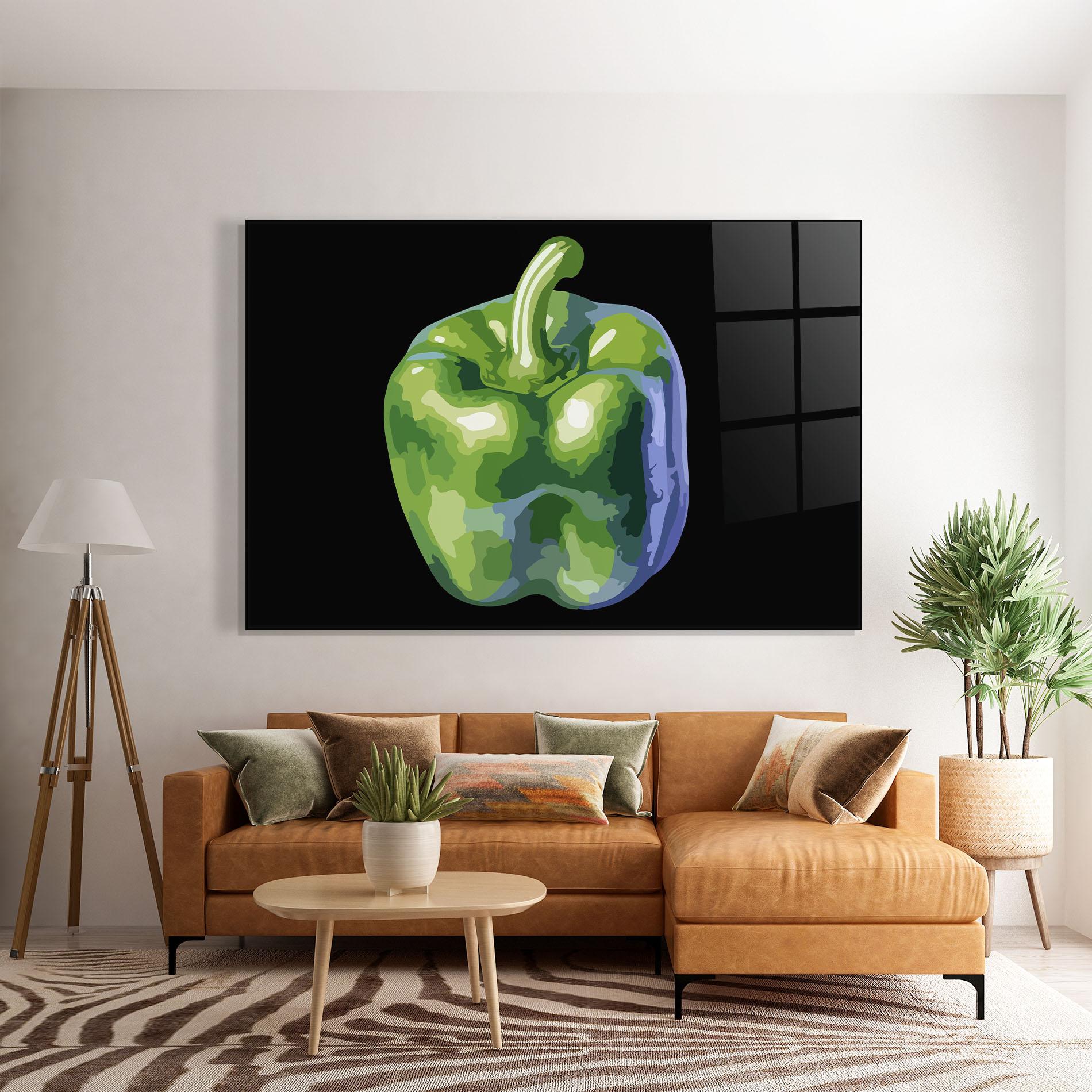 Стъклена картина Bellpepper Green mockup 7