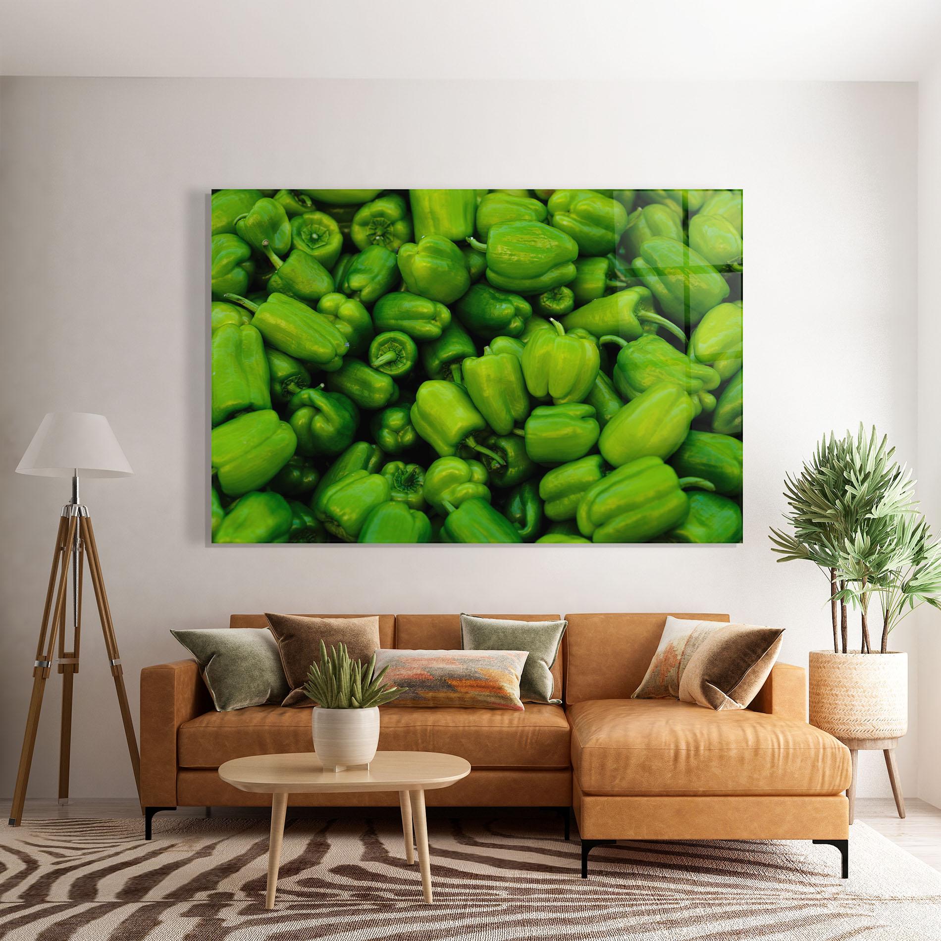 Стъклена картина Green Bellpepper mockup 7