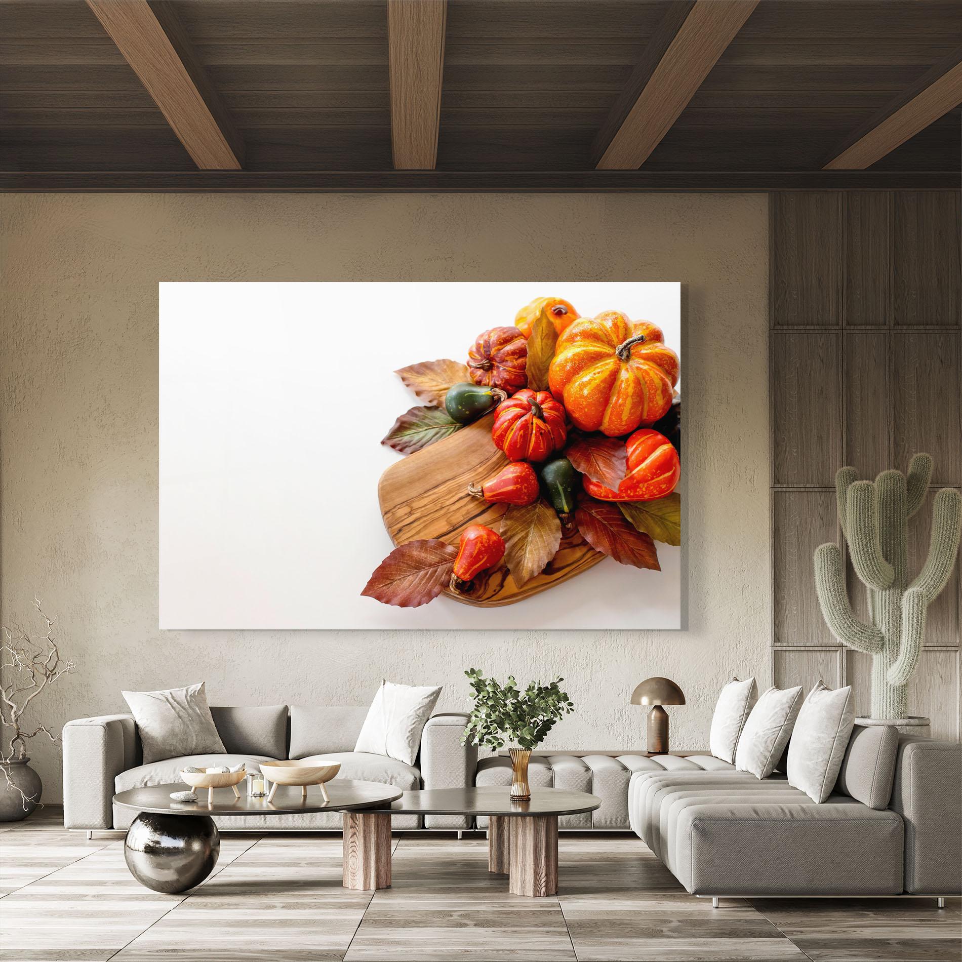 Стъклена картина Autumn Pumpkins mockup 8