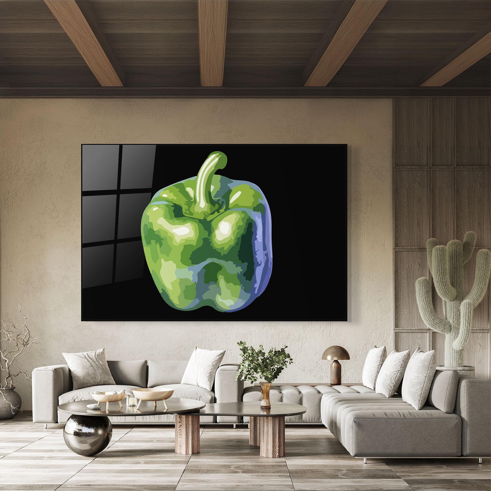 Стъклена картина Bellpepper Green mockup 8