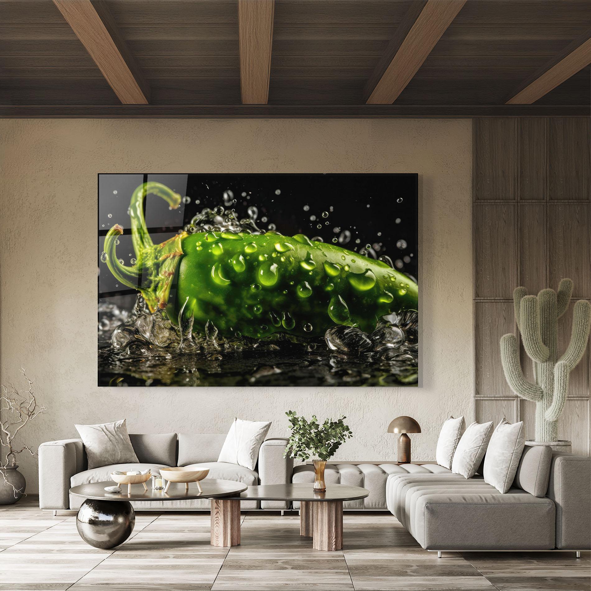 Стъклена картина Chili Splash mockup 8