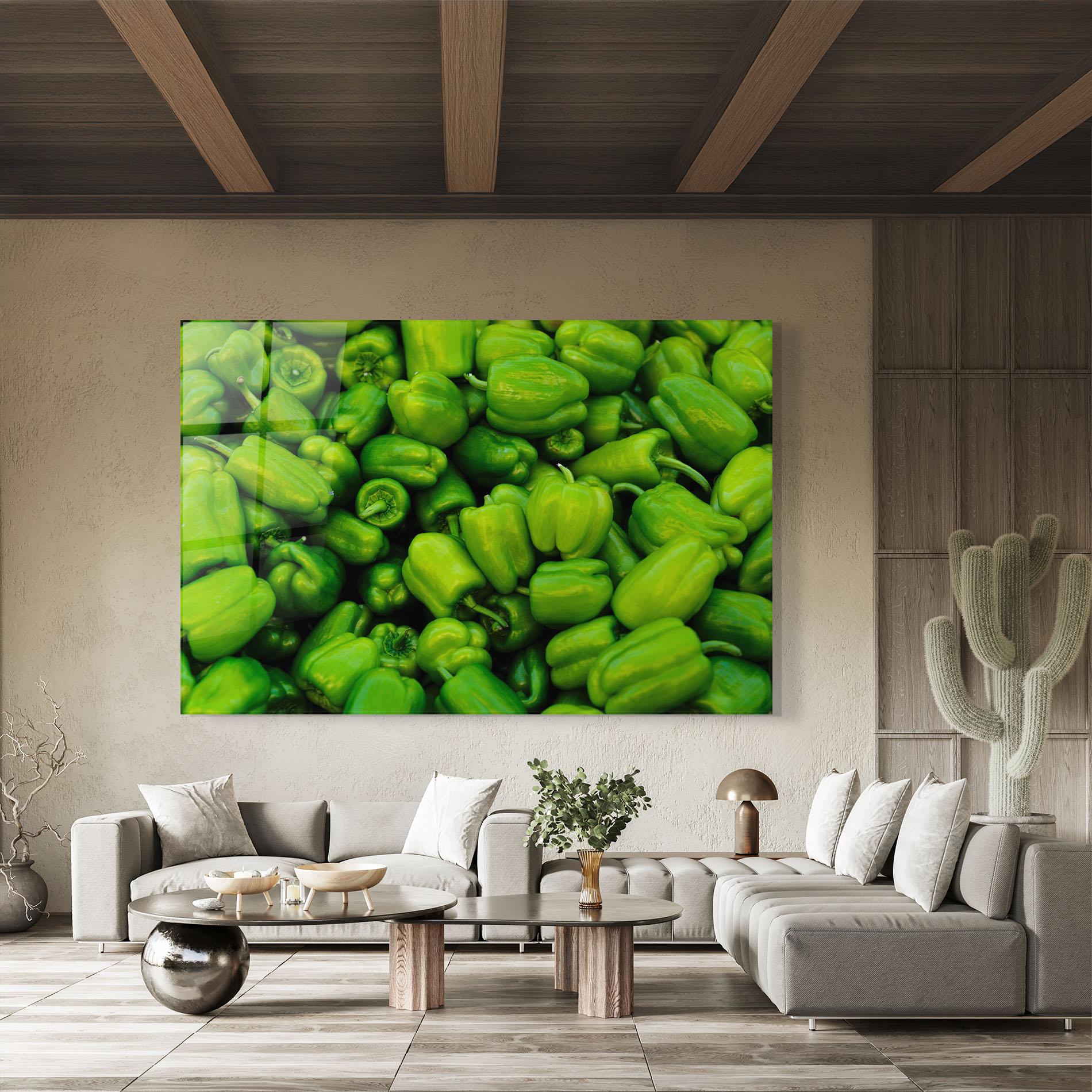 Стъклена картина Green Bellpepper mockup 8