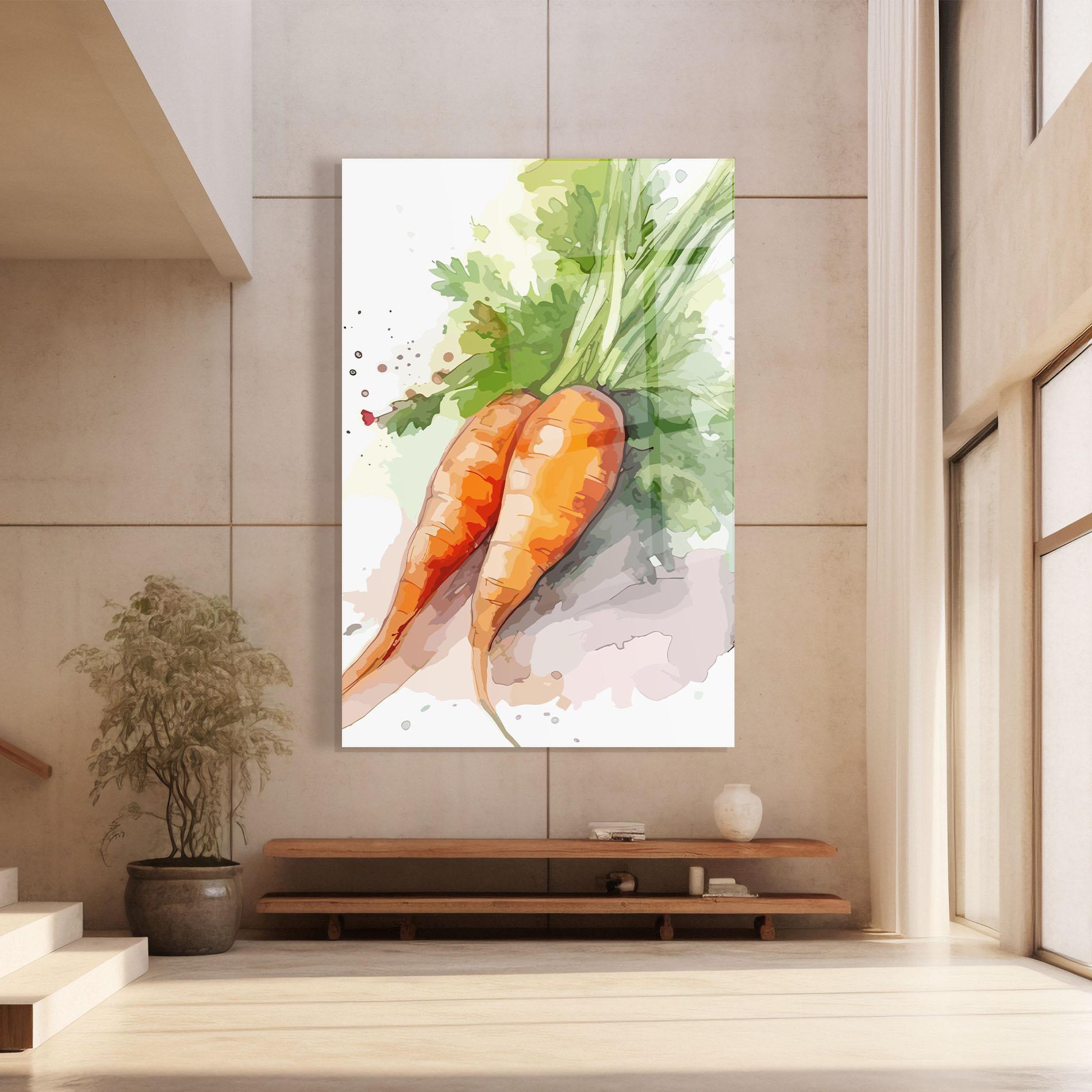 Стъклена картина Carrot Watercolor mockup 8