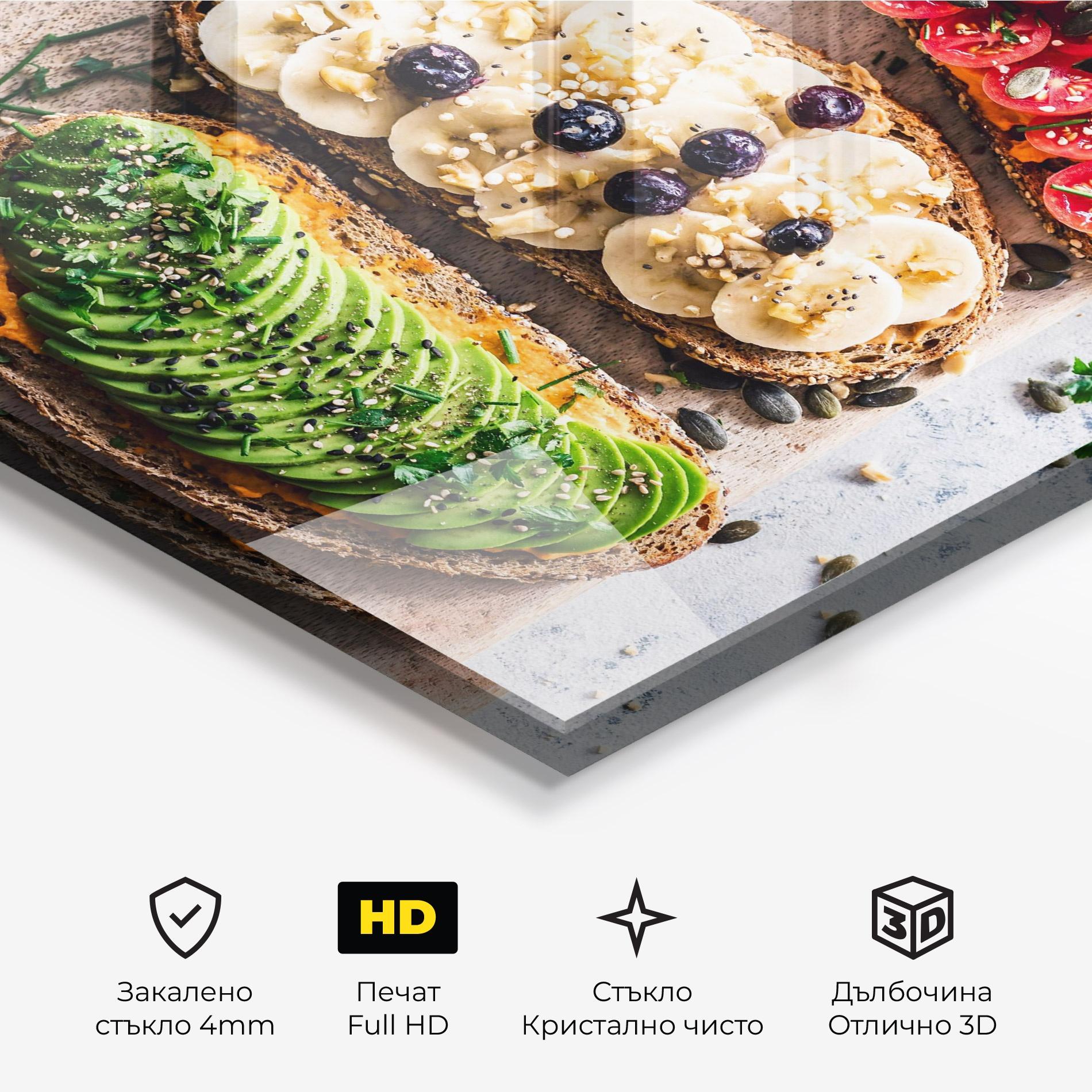 Стъклена картина Breakfast mockup 3