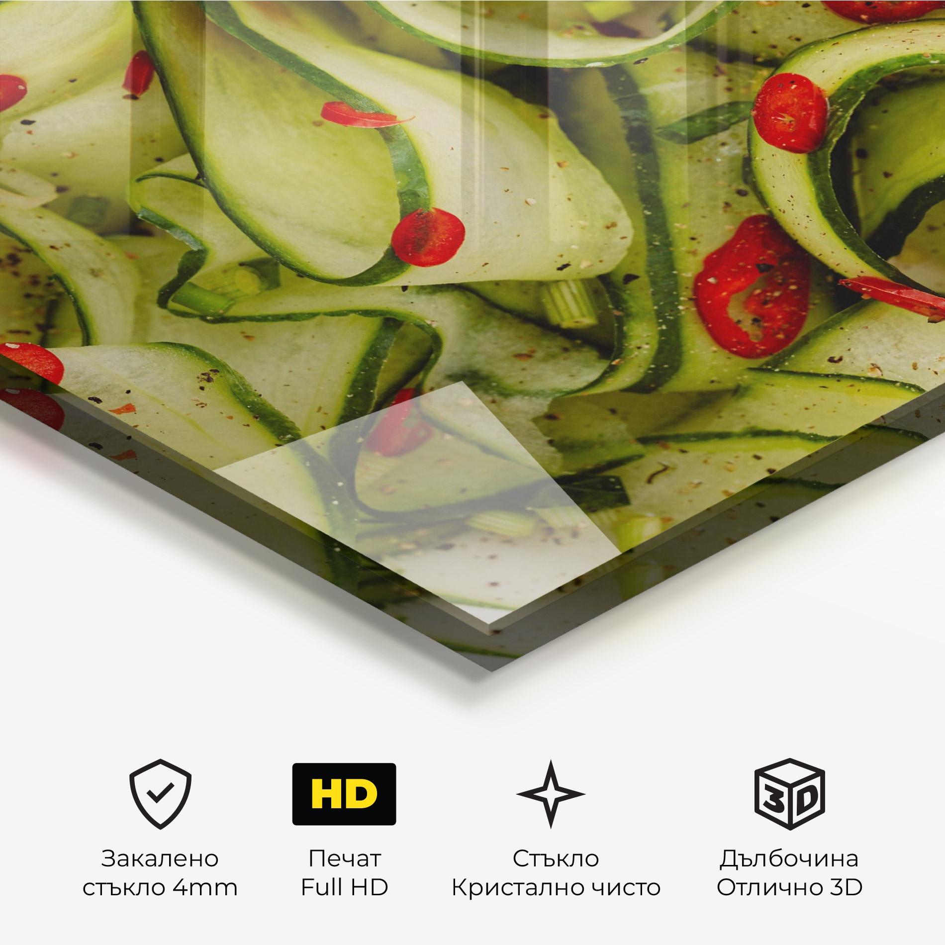 Стъклена картина Cucumber Food mockup 3