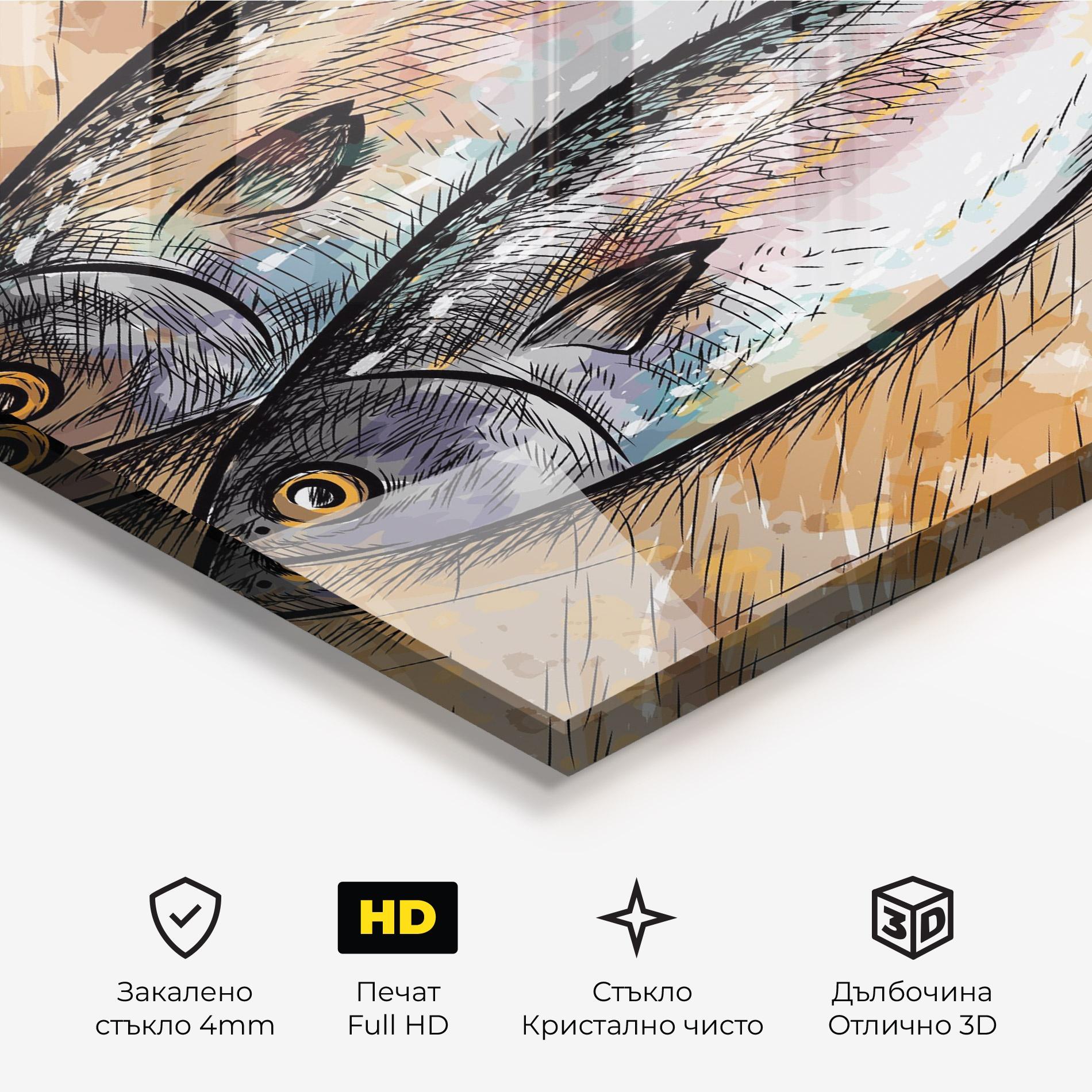 Стъклена картина Grilled Fish mockup 3