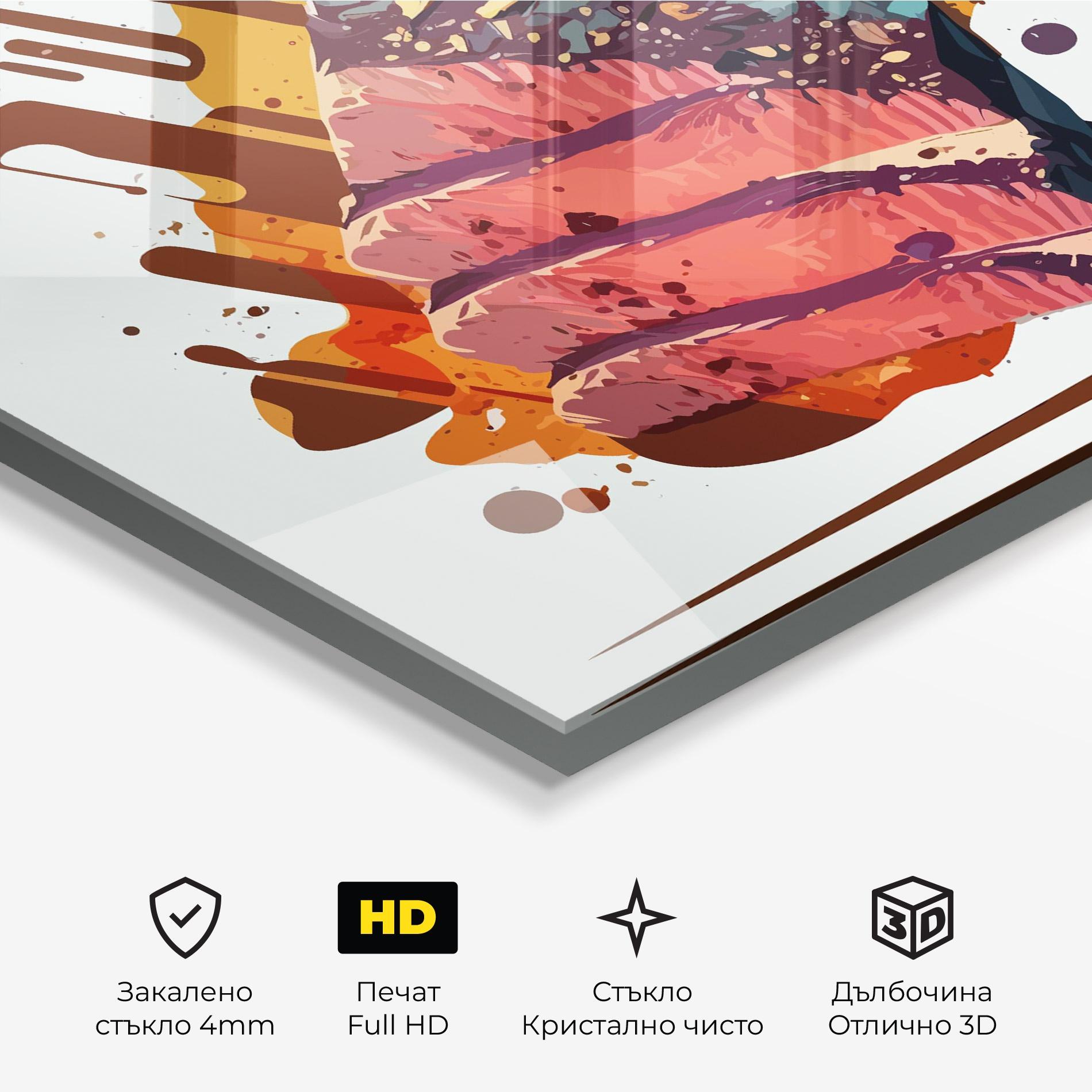 Стъклена картина Meat Floating mockup 3