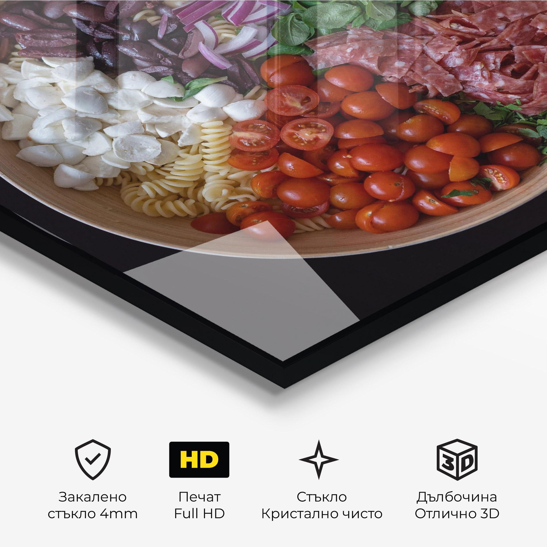 Стъклена картина Mozzarella Salad mockup 3