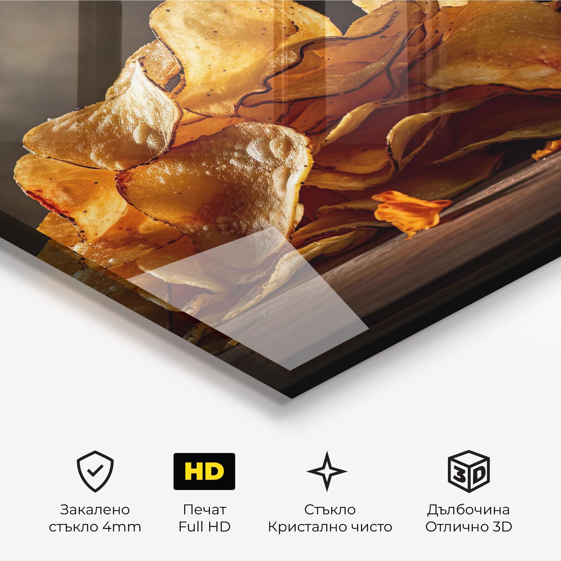 Стъклена картина Potato Chips mockup 3