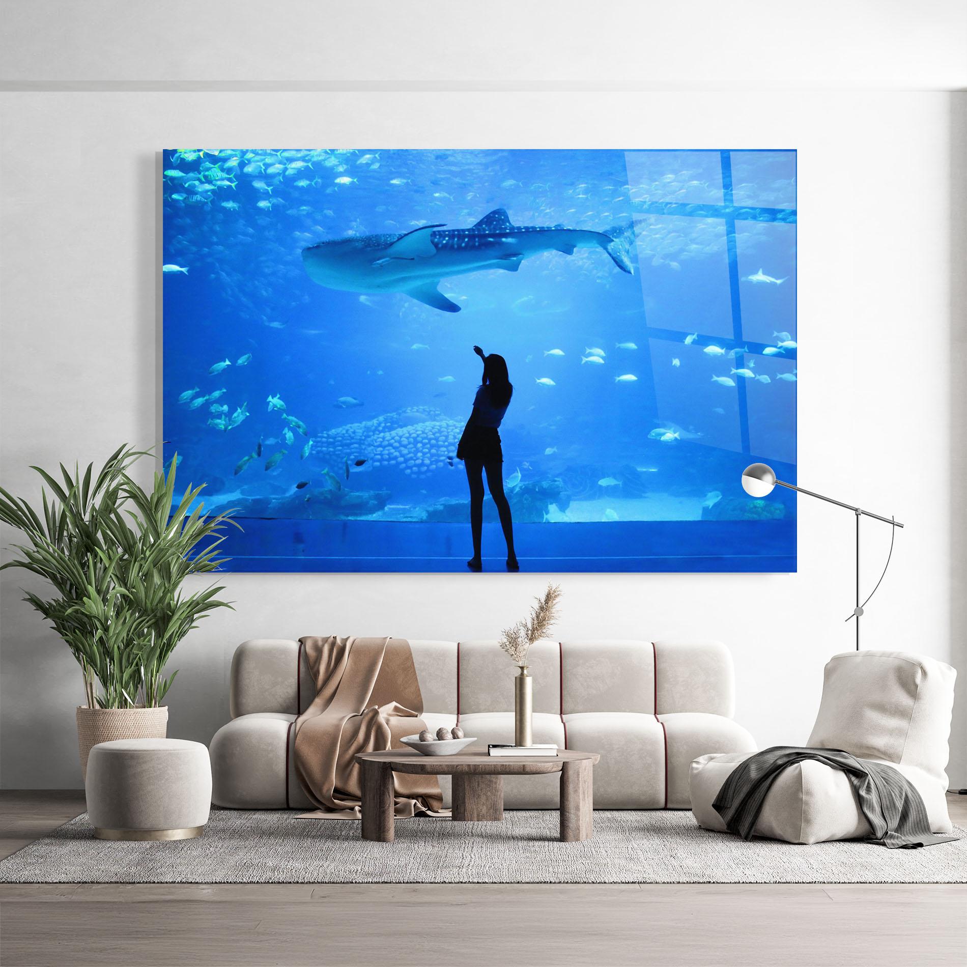 Стъклена картина Aquarium Girl mockup 9