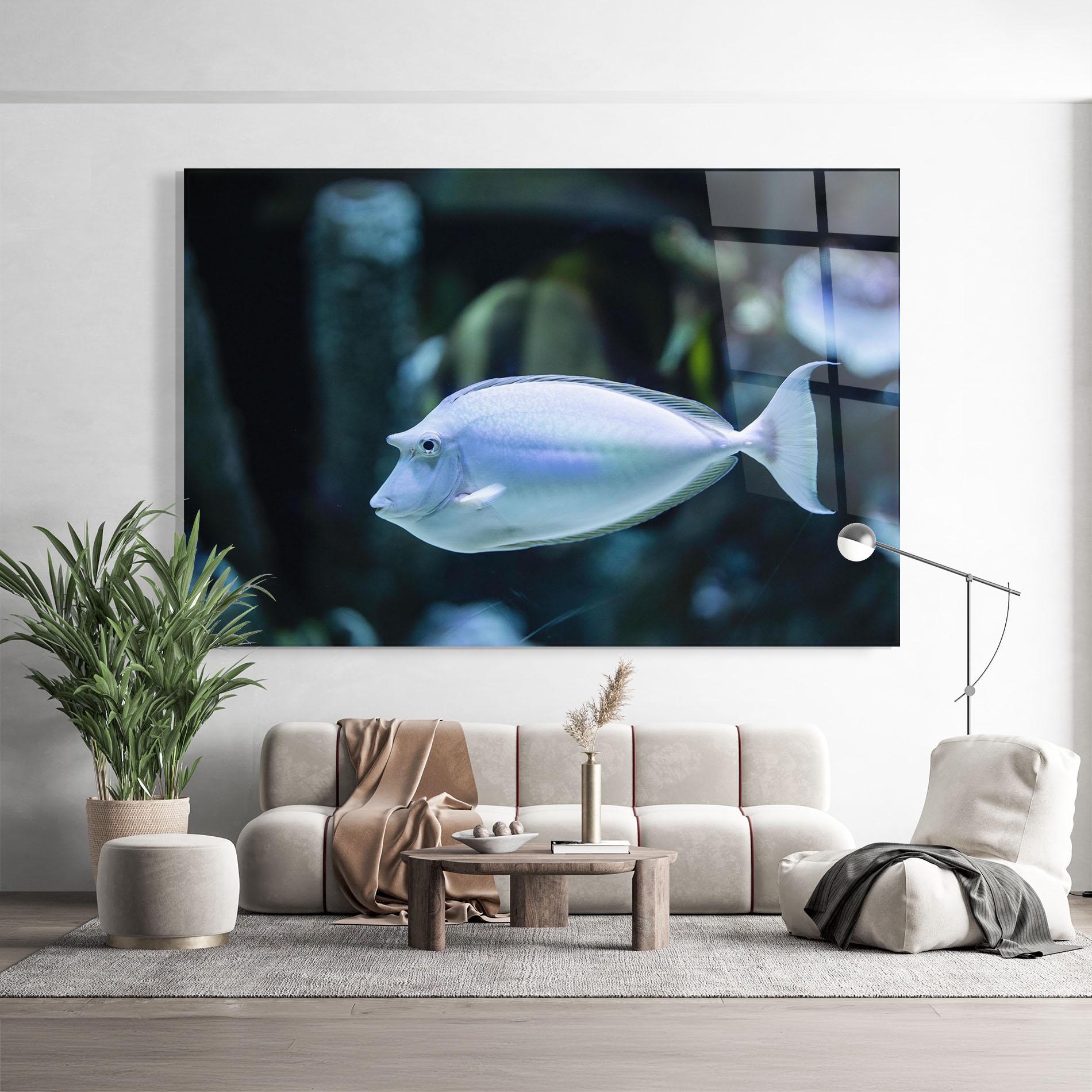 Стъклена картина Funny Face Fish mockup 9