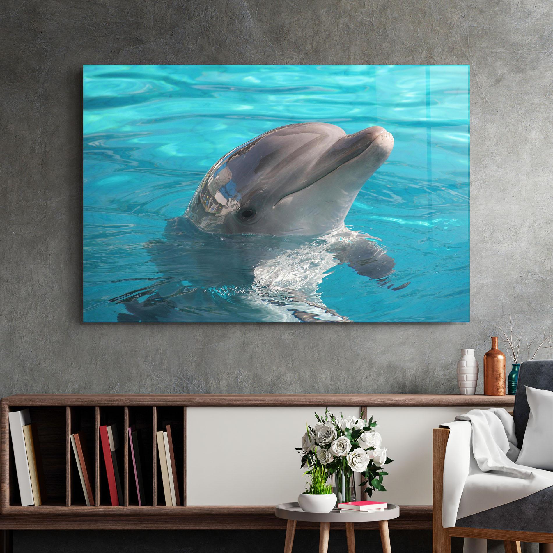 Стъклена картина Dolphin Poses mockup 2
