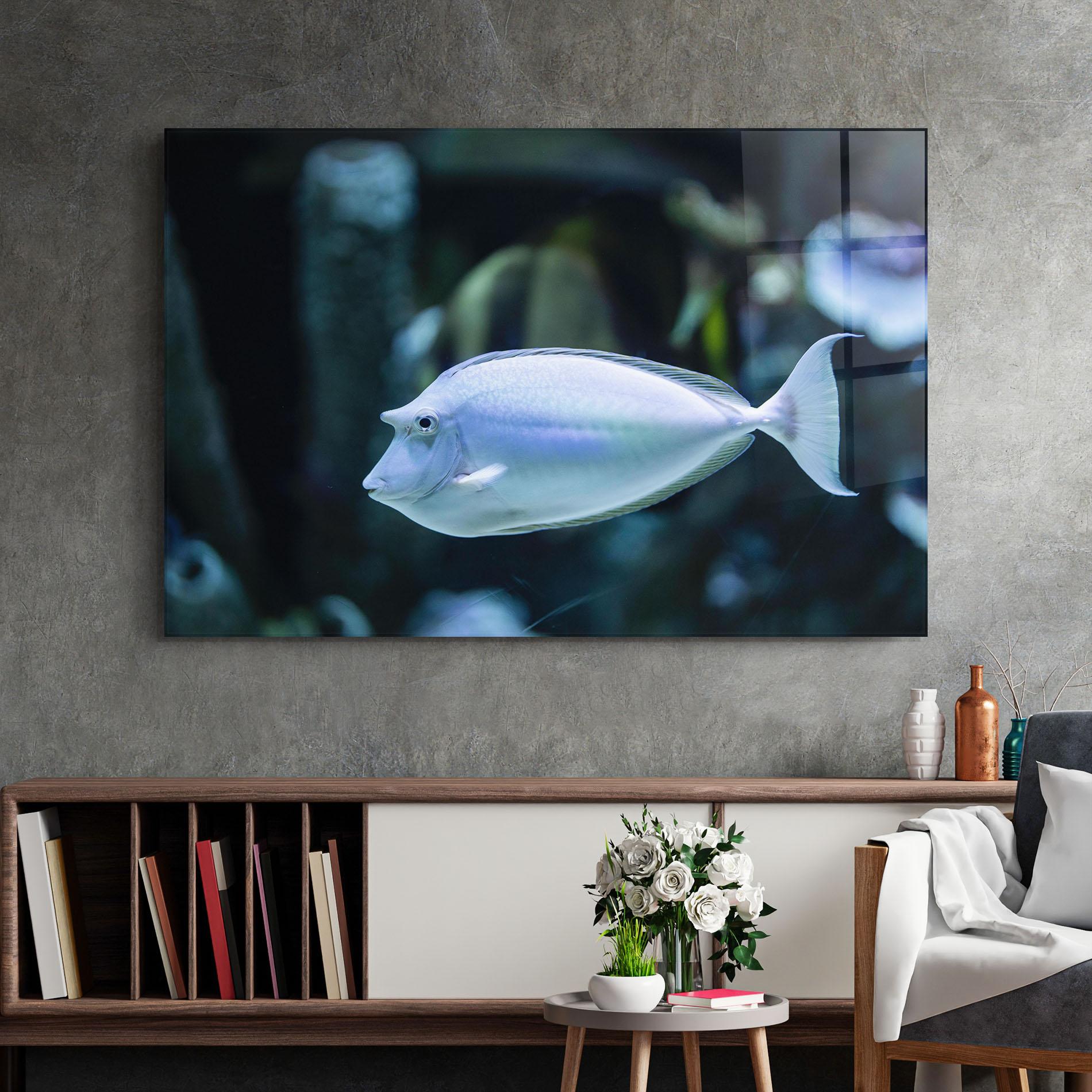 Стъклена картина Funny Face Fish mockup 2