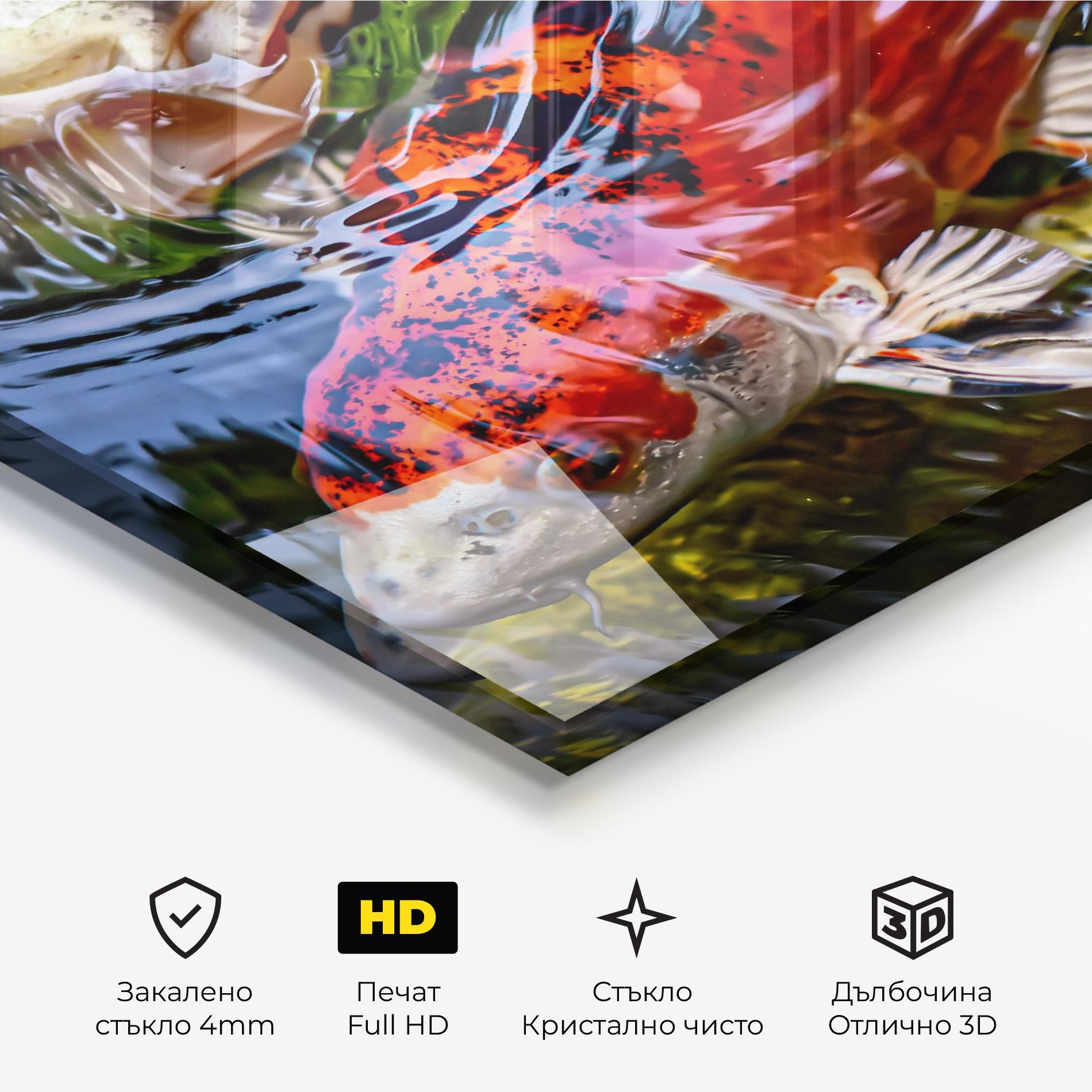 Стъклена картина Koi mockup 3