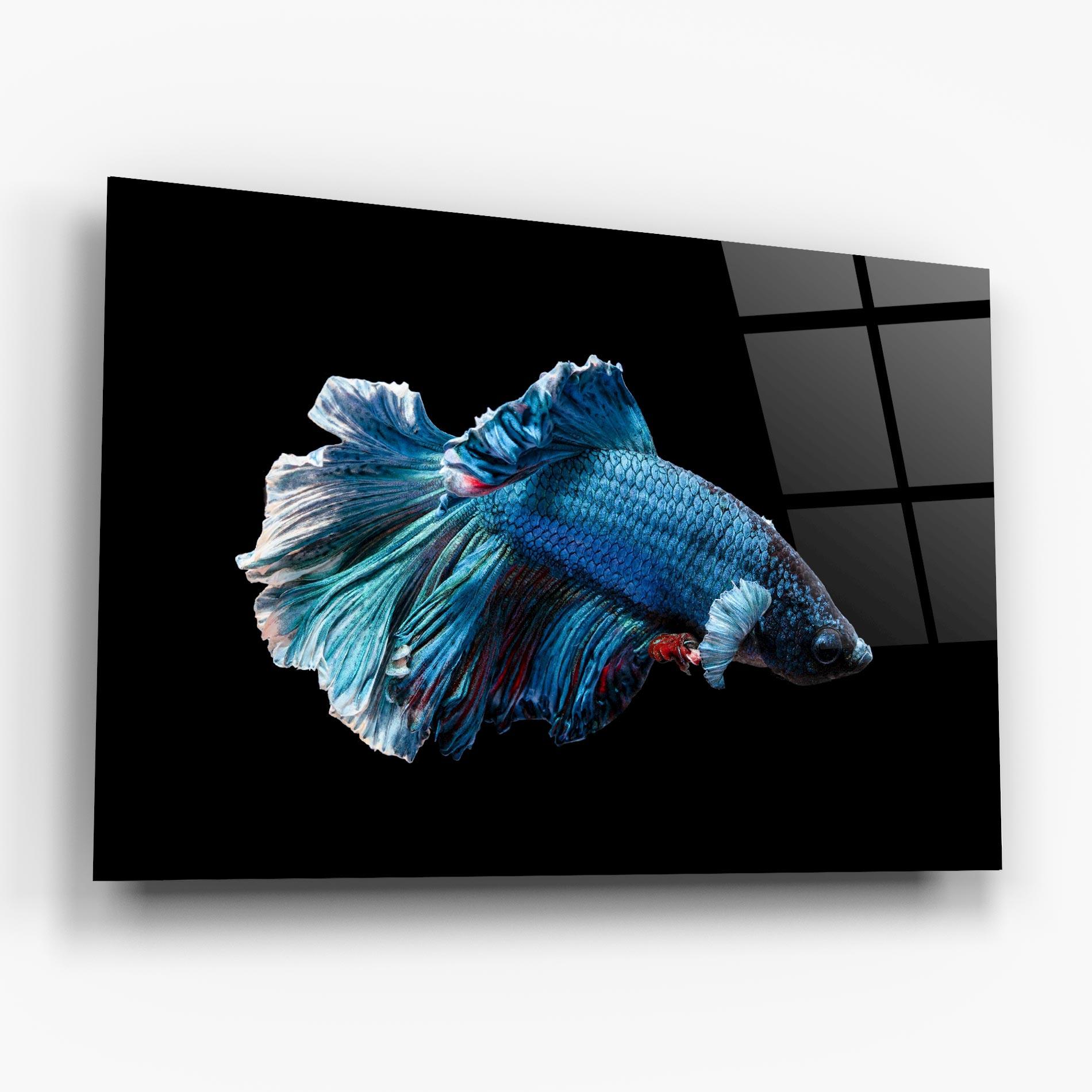 Стъклена картина Blue Betta mockup 6
