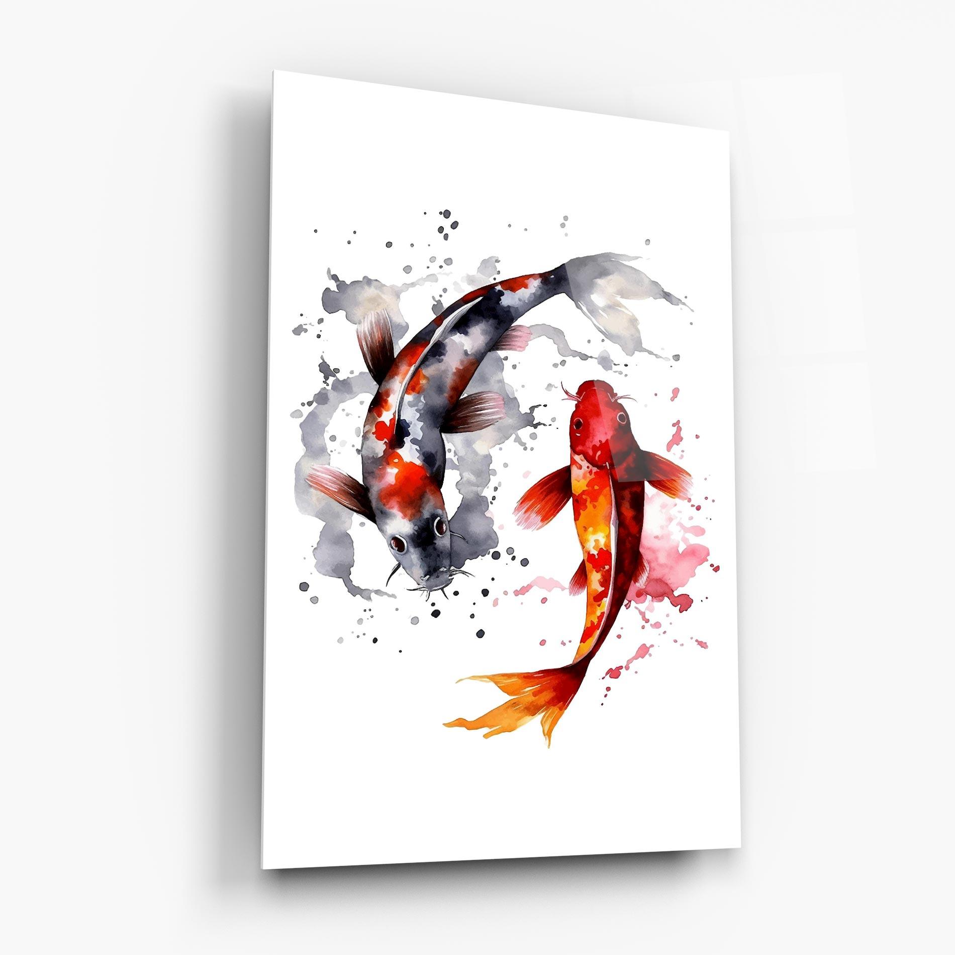 Стъклена картина Beautiful Koi mockup 6