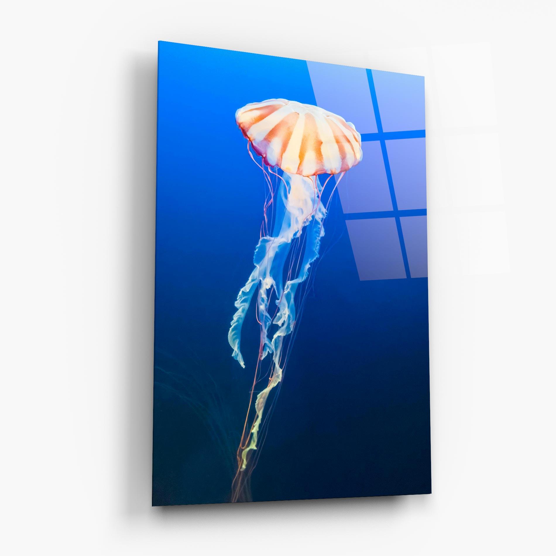 Стъклена картина Cream Jellyfish mockup 6