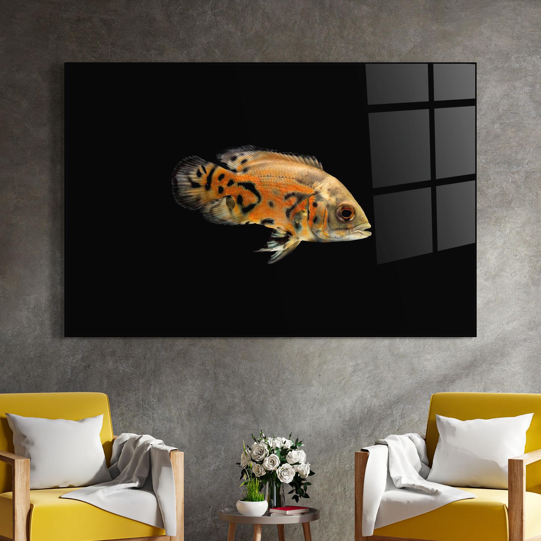 Стъклена картина Cute Brown Fish mockup 4