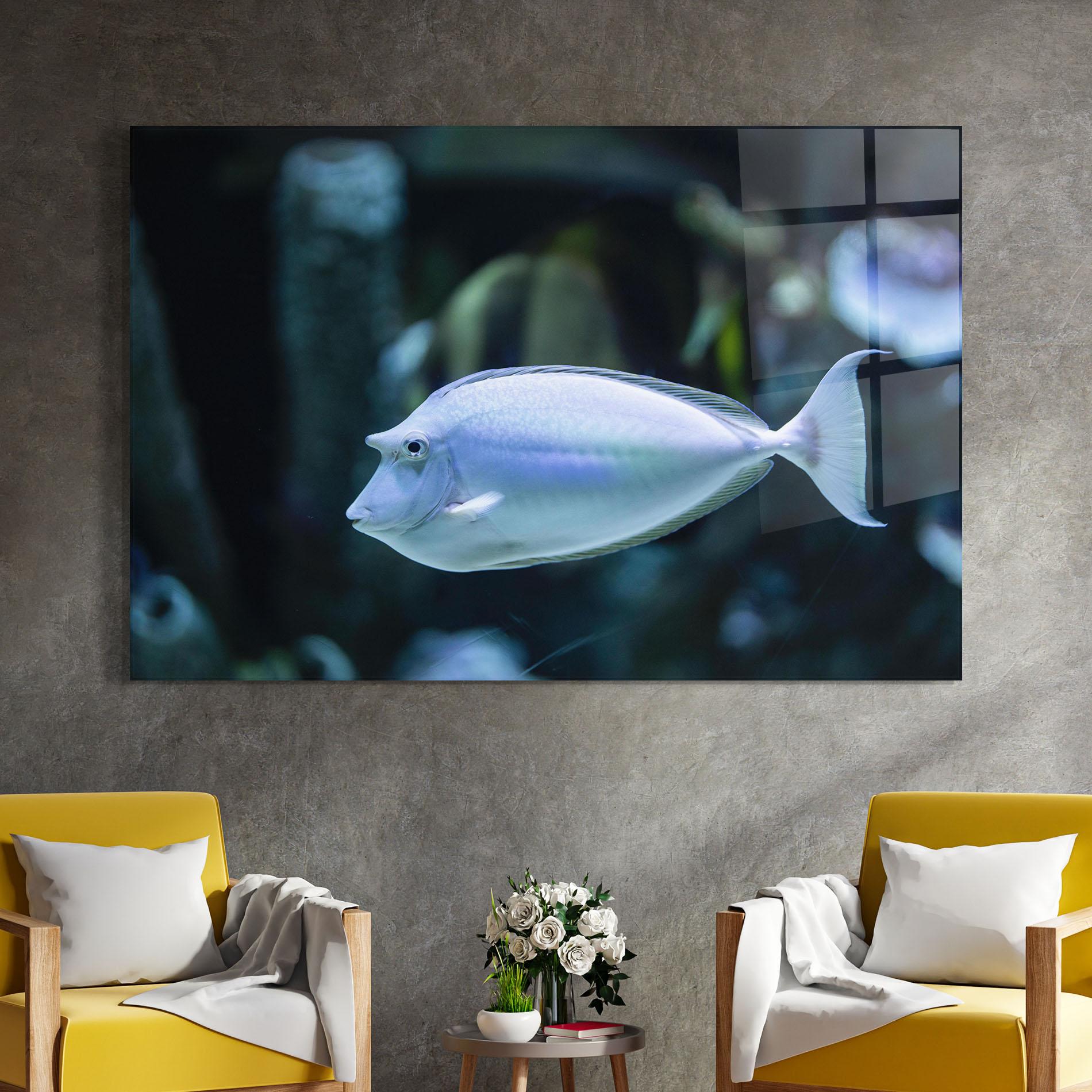 Стъклена картина Funny Face Fish mockup 4