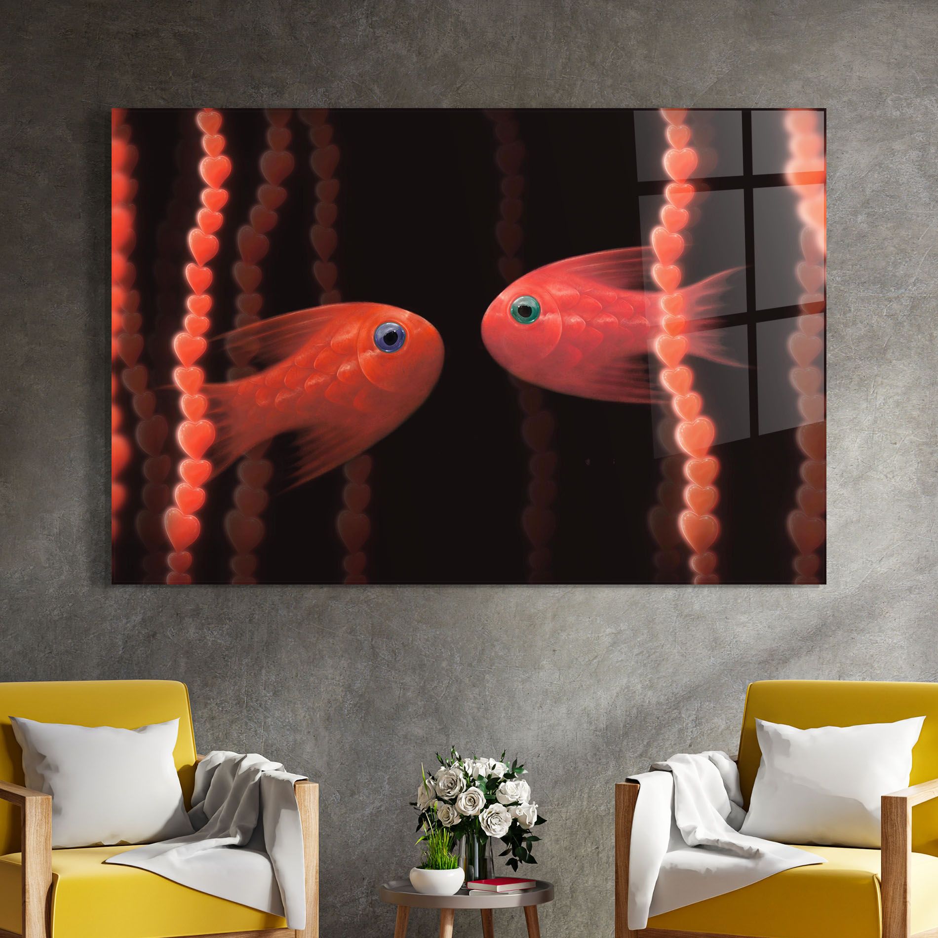 Orange Fish Heart mockup 4