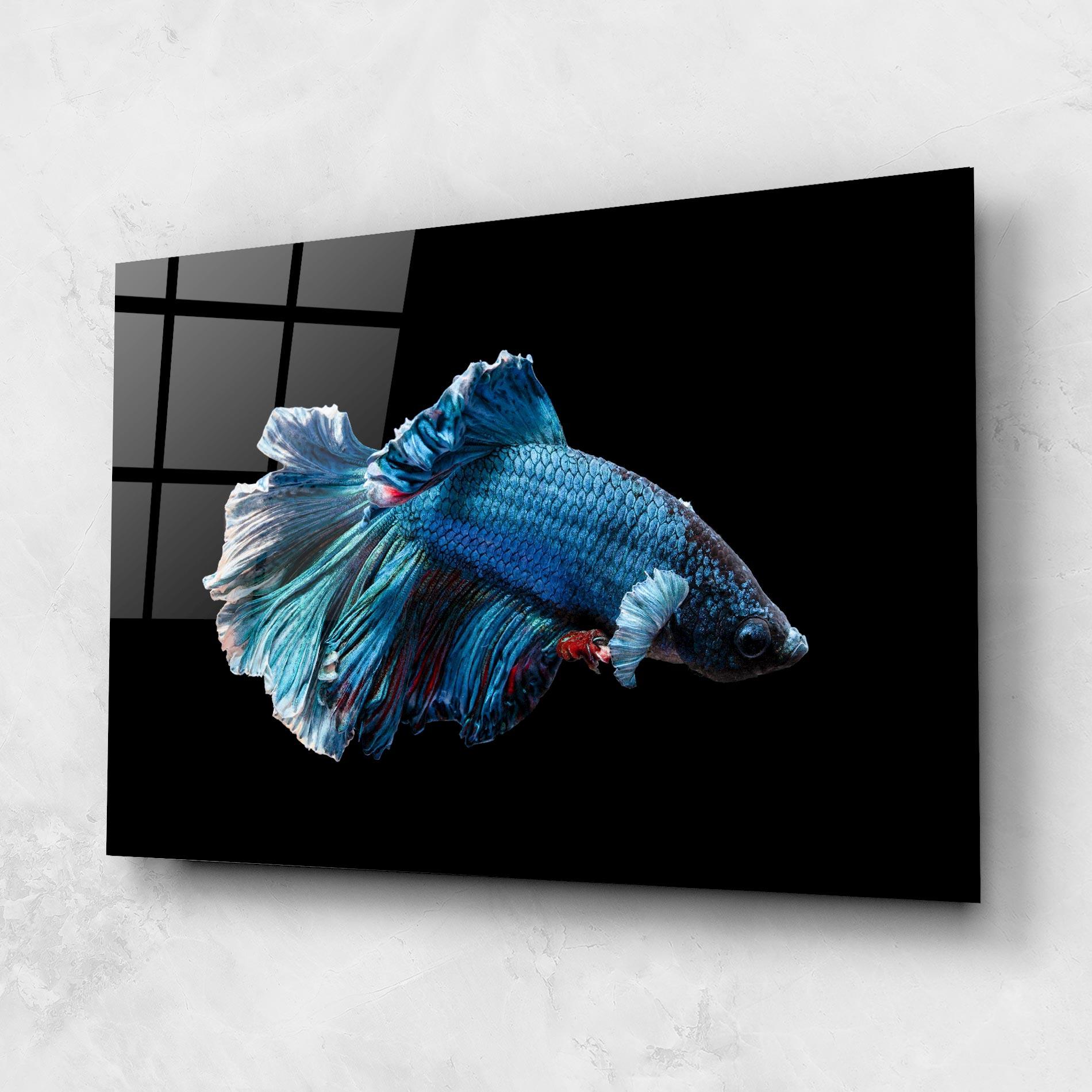 Стъклена картина Blue Betta mockup 1