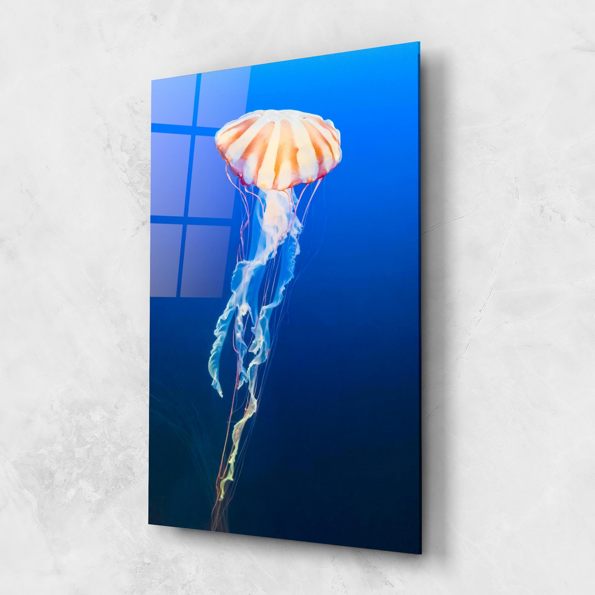 Стъклена картина Cream Jellyfish mockup 1