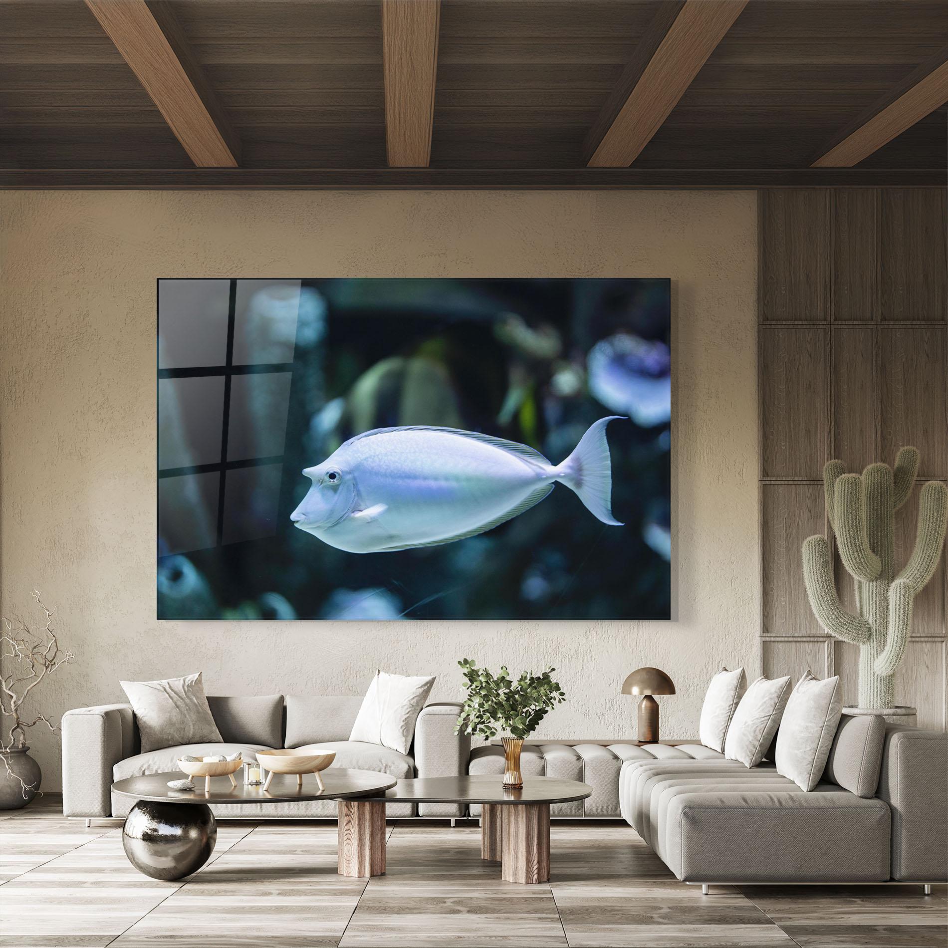 Стъклена картина Funny Face Fish mockup 8