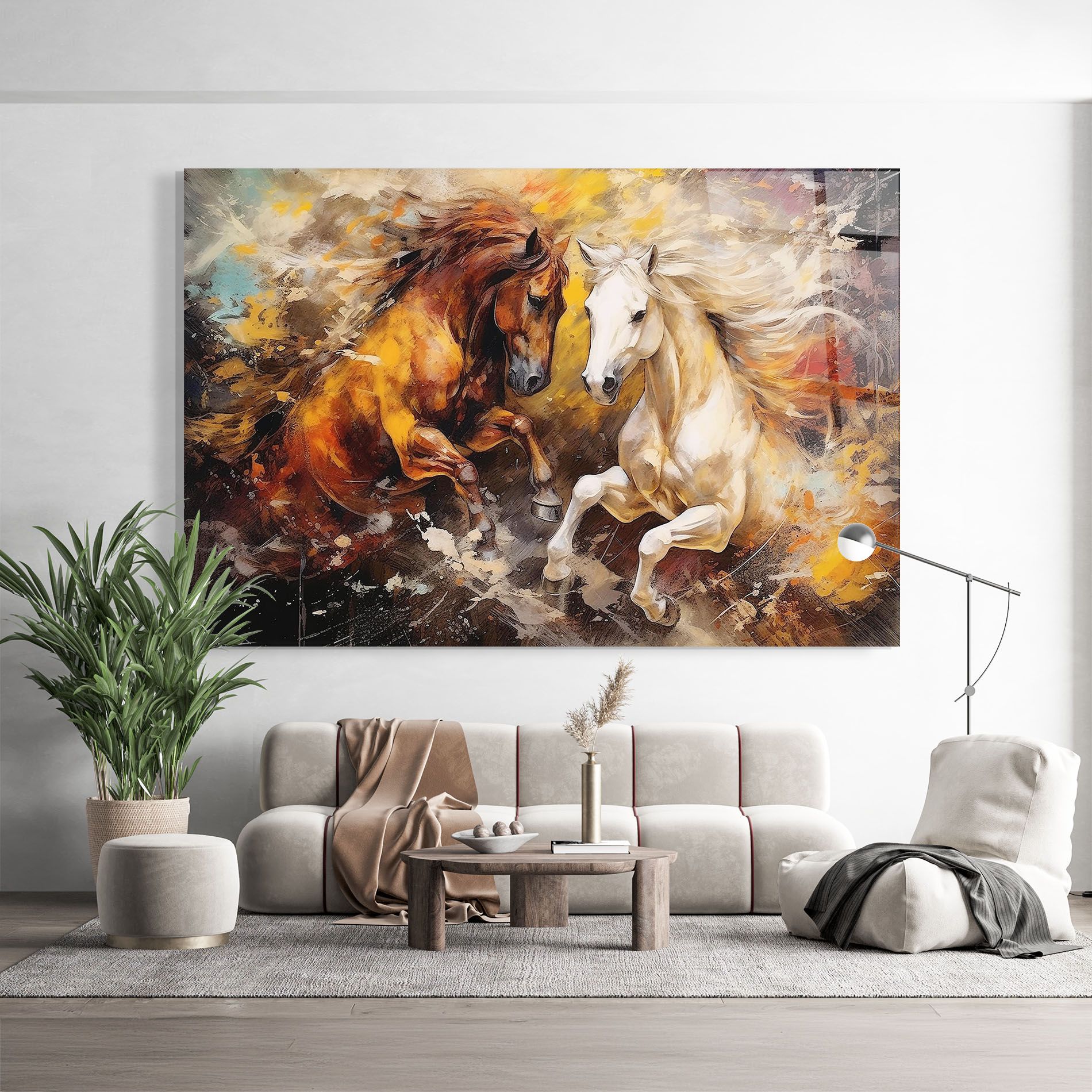 Brown White Horses mockup 9