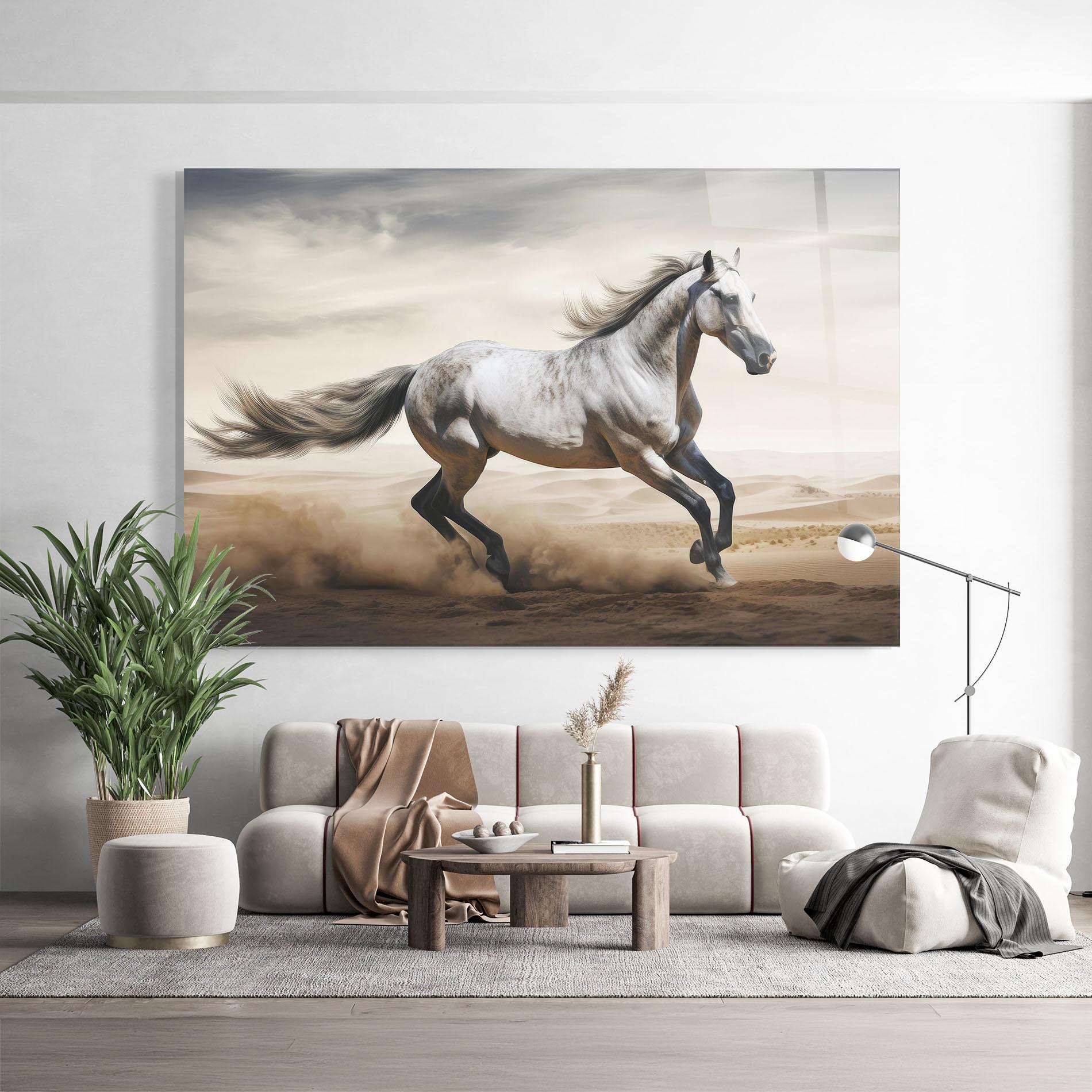 Стъклена картина Desert Horse Galloping mockup 9