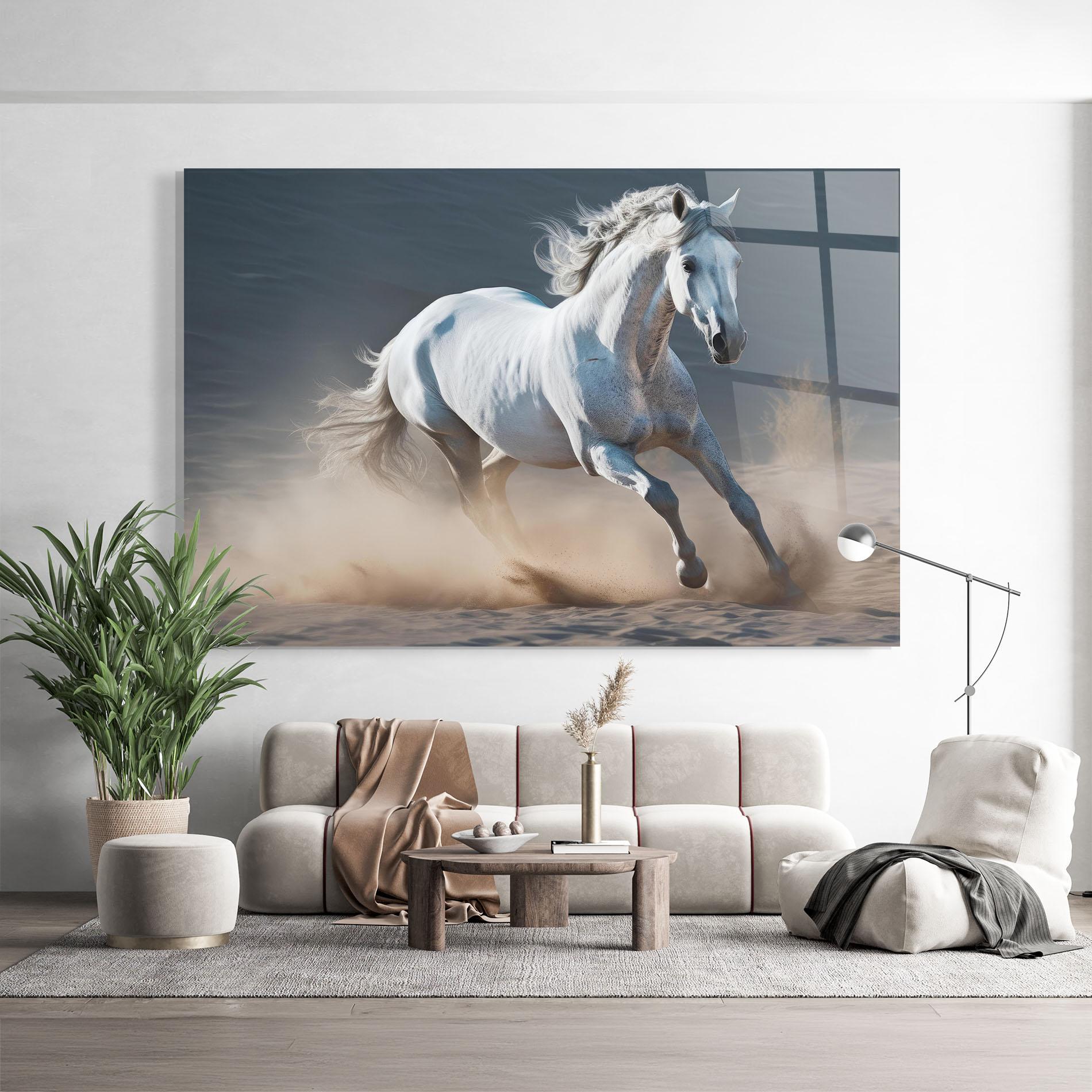 Стъклена картина Desert Horse mockup 9