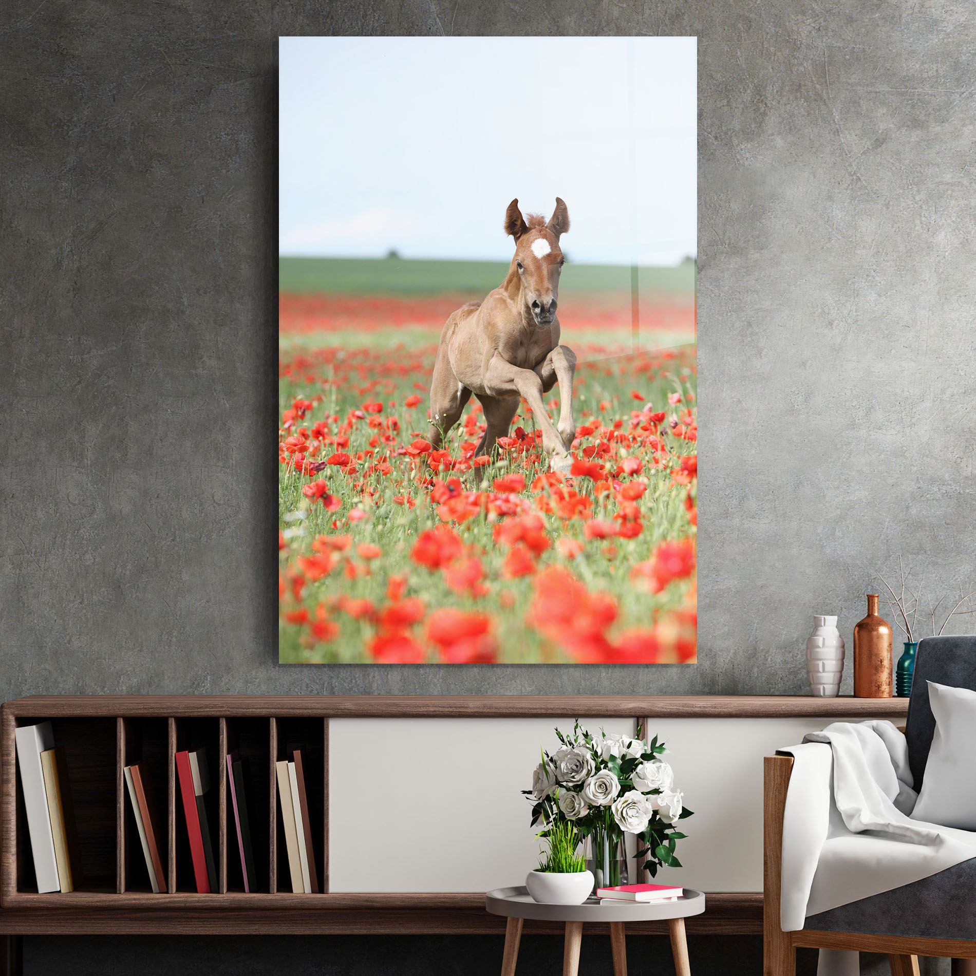 Red Flowers Horse mockup 2