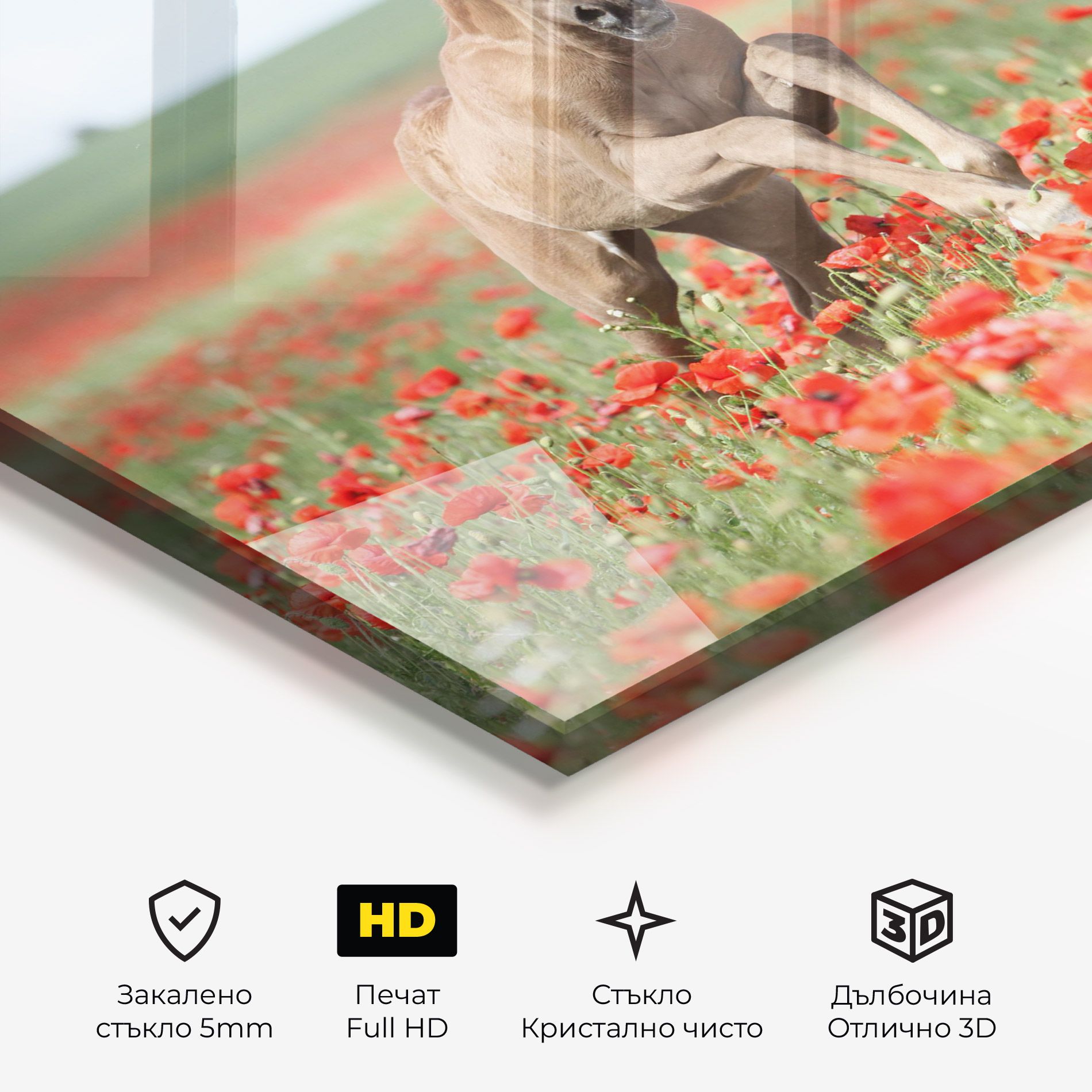 Red Flowers Horse mockup 3