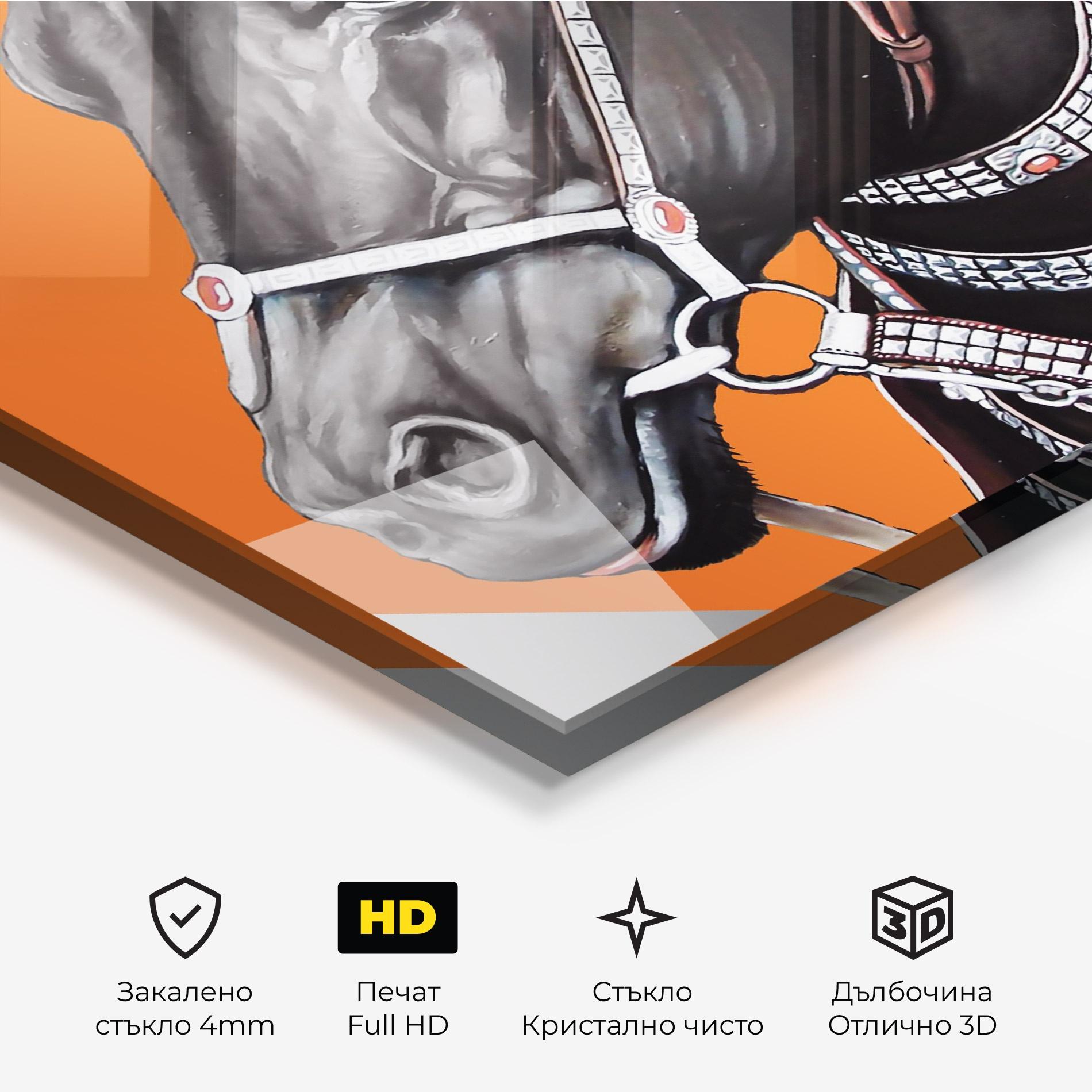 Стъклена картина Fashion Horse mockup 3