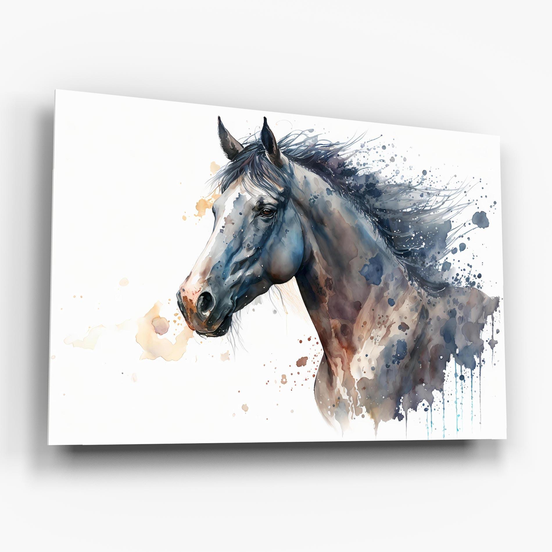 Стъклена картина Blue Horse Painting mockup 6