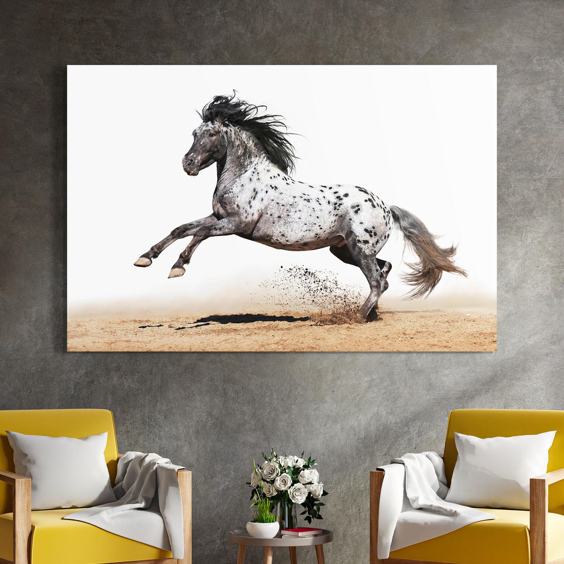 Стъклена картина Appaloosa Horse Running mockup 4