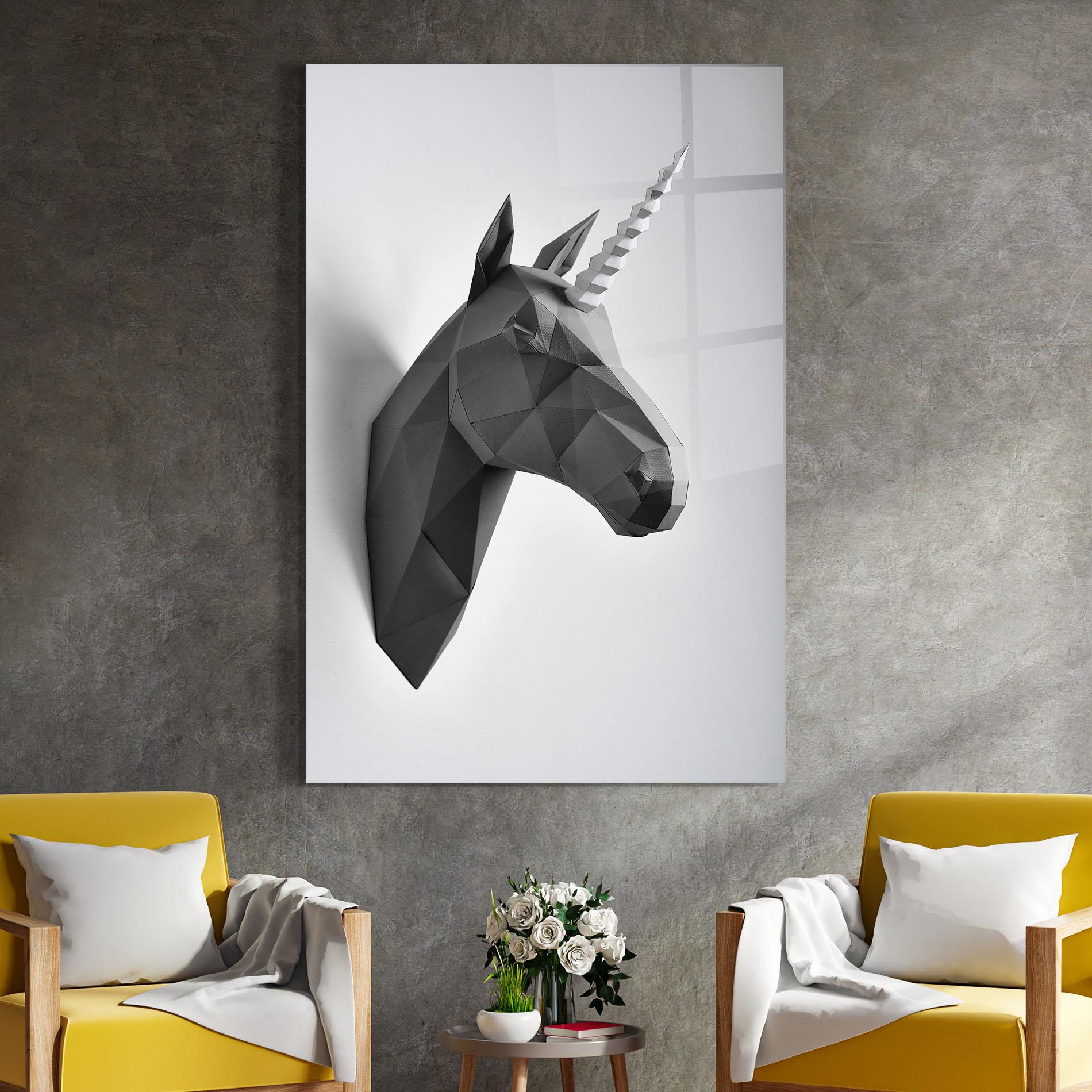 Стъклена картина Geometrical Unicorn mockup 4
