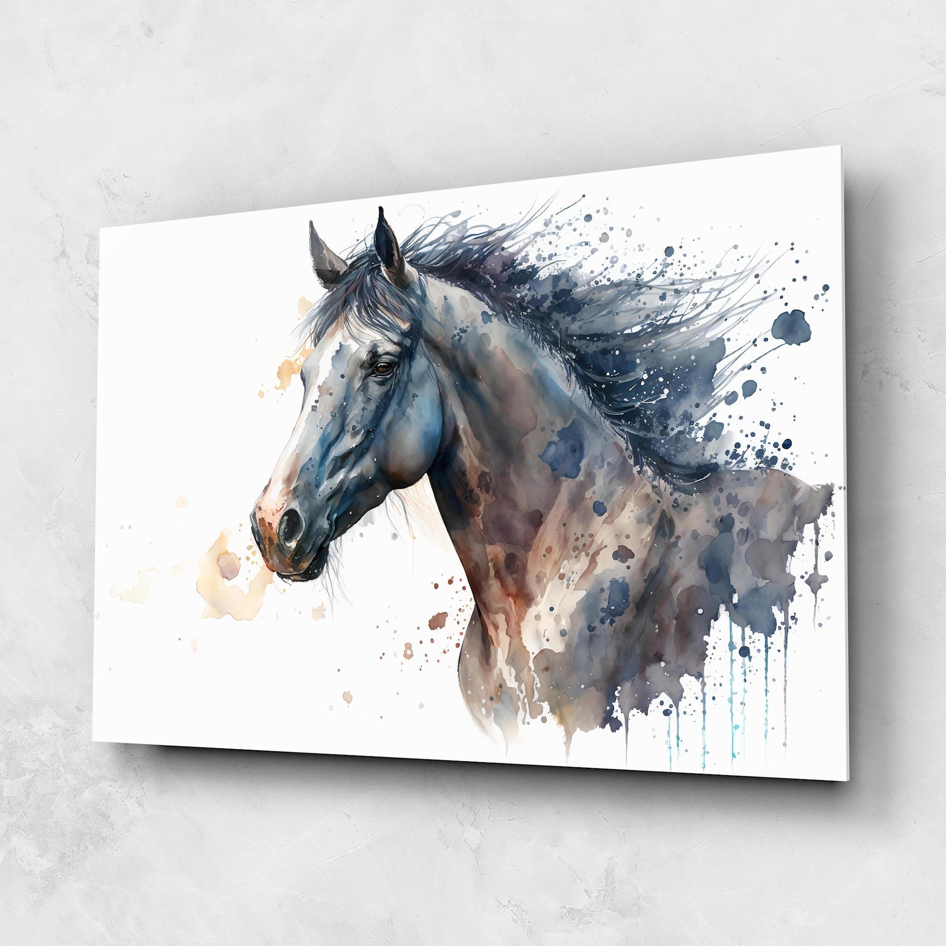 Стъклена картина Blue Horse Painting mockup 1