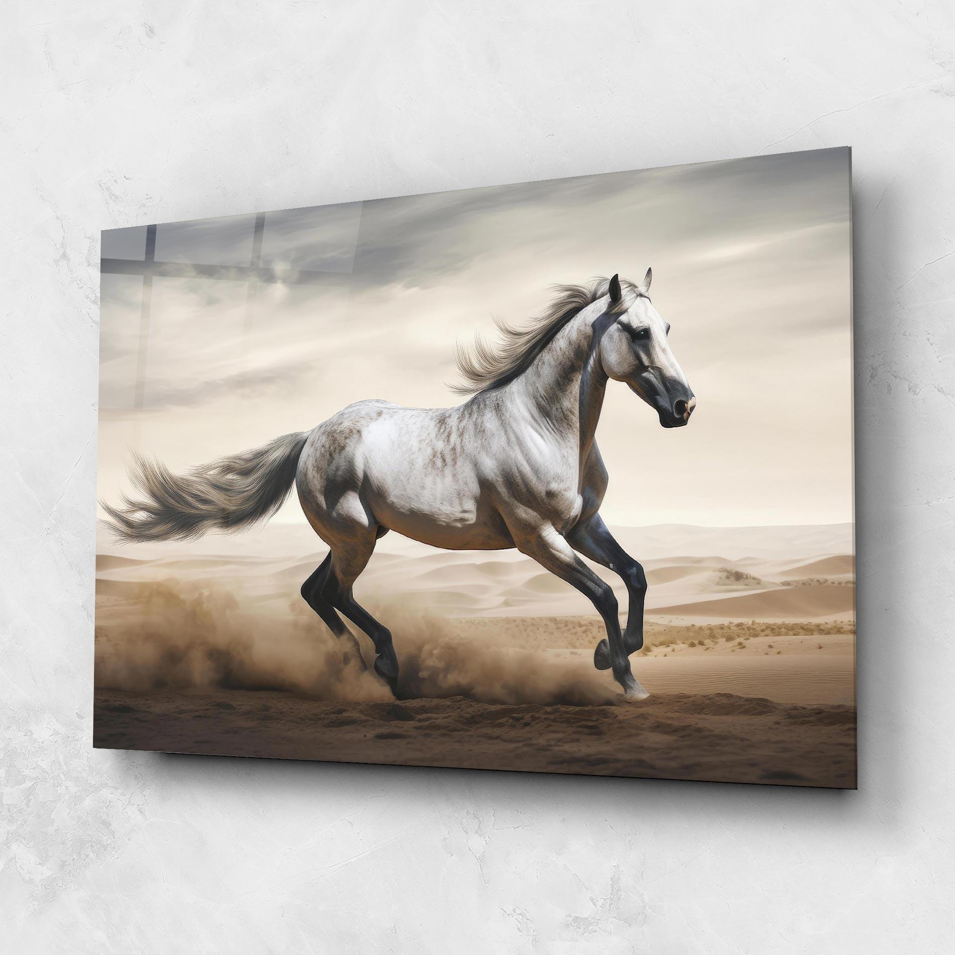 Стъклена картина Desert Horse Galloping mockup 1