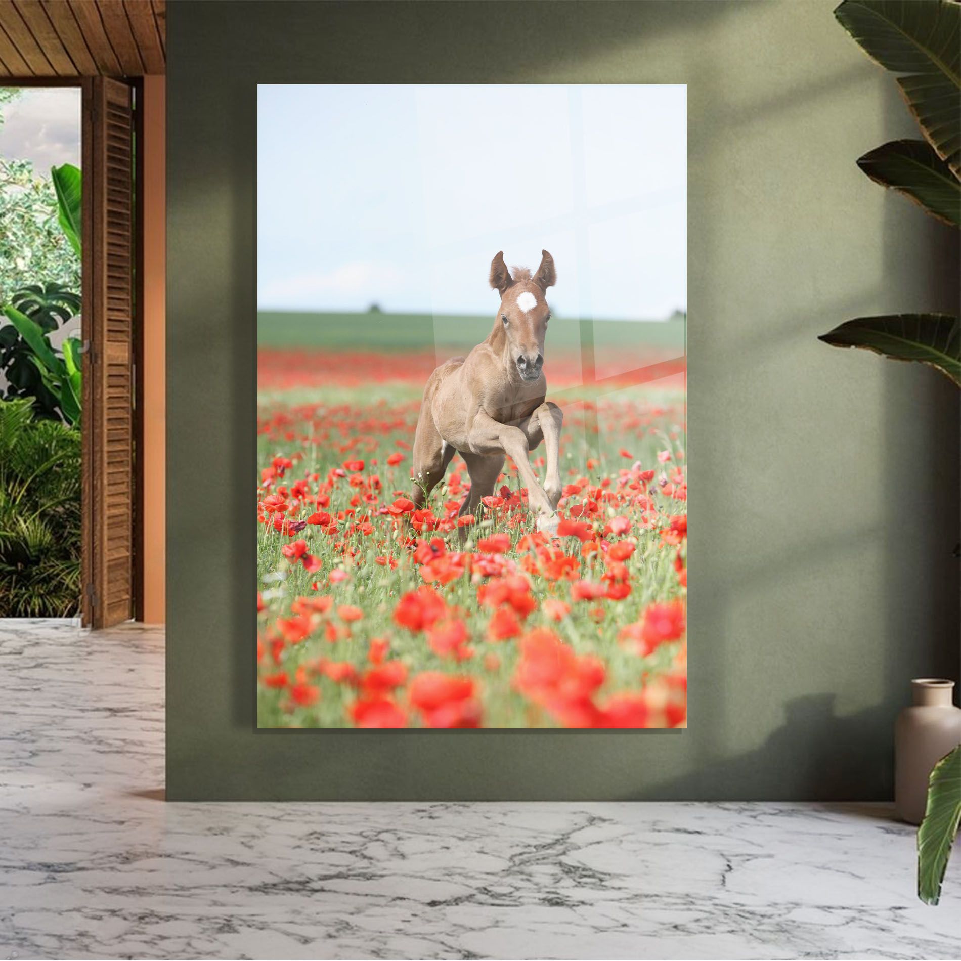 Red Flowers Horse mockup 7