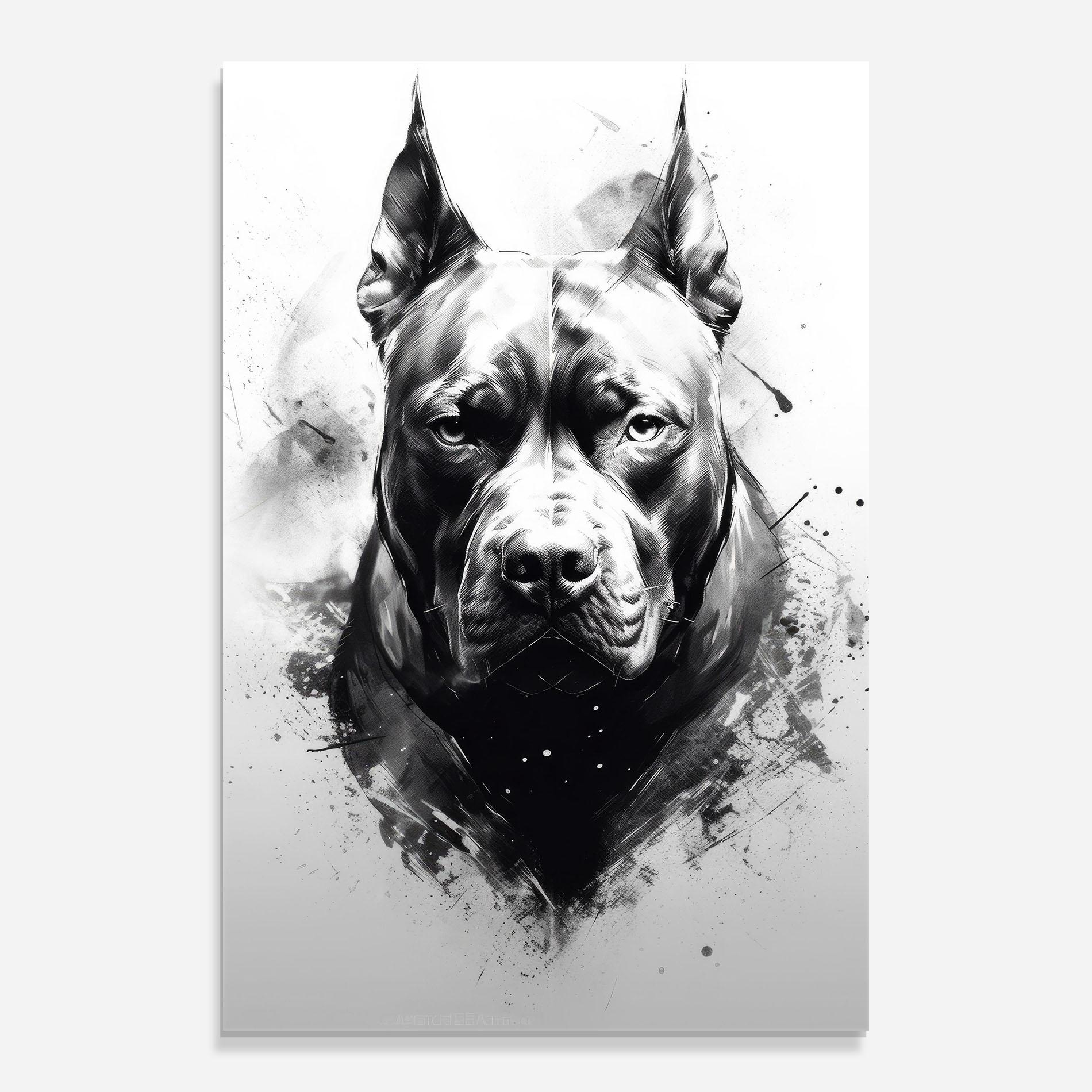 Стъклена картина Angry Dog Face mockup 0