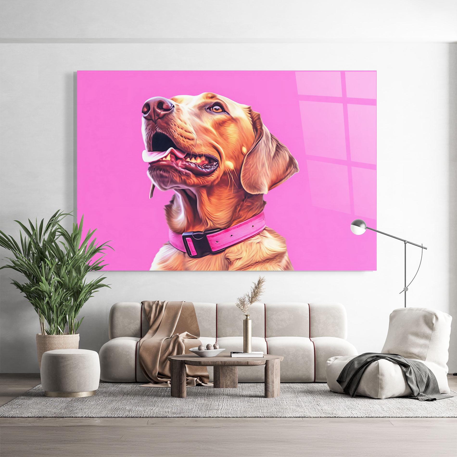 Стъклена картина Cute Retriever Dog mockup 9