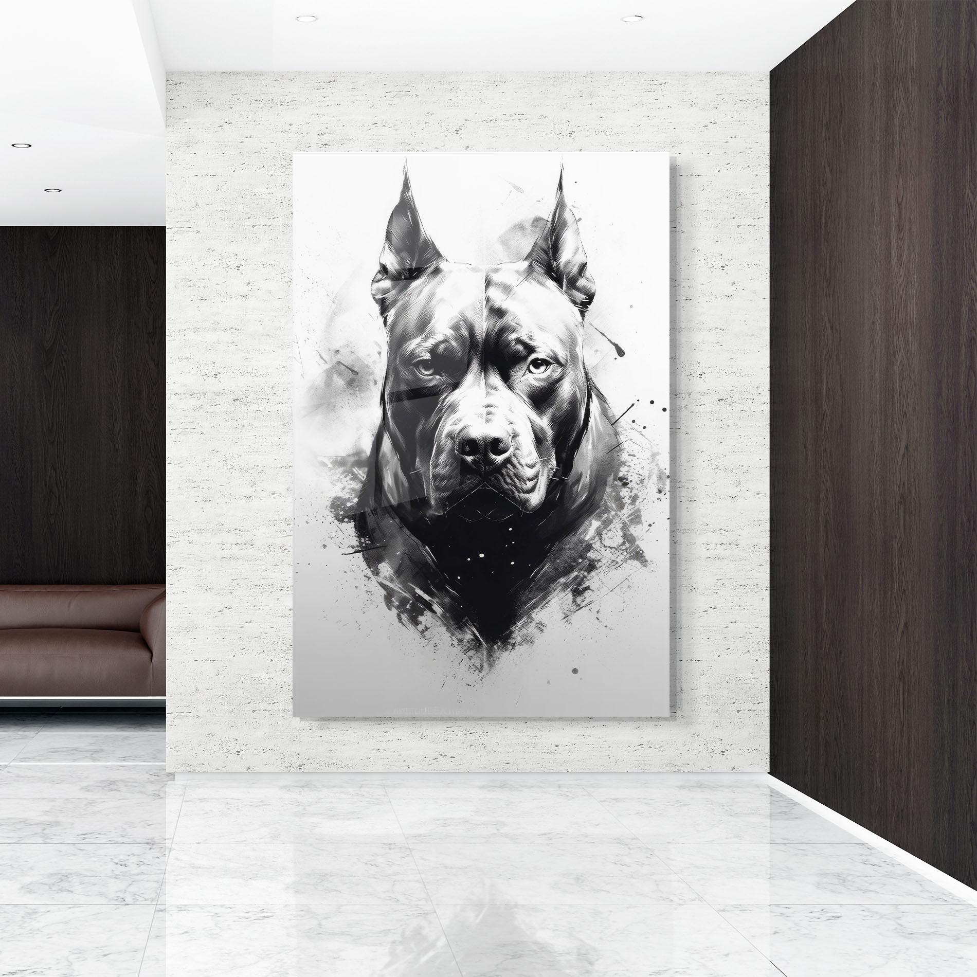 Стъклена картина Angry Dog Face mockup 9