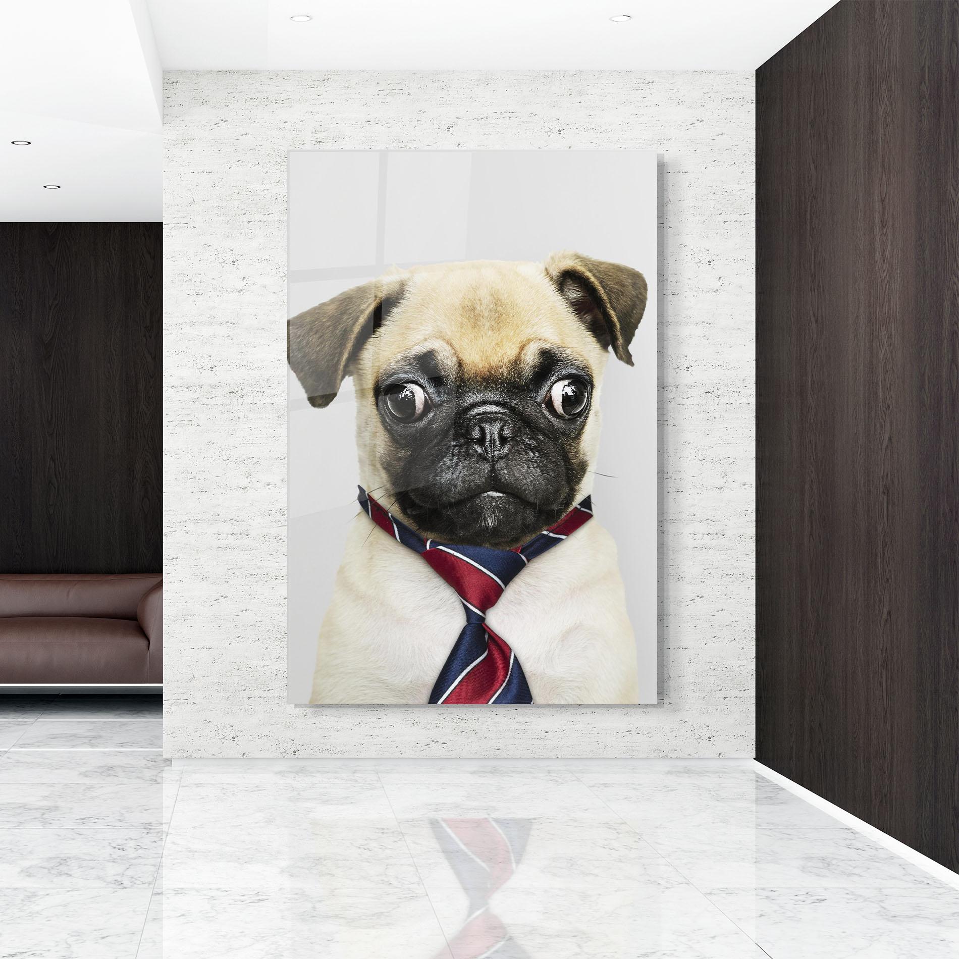 Стъклена картина Business Pug mockup 9
